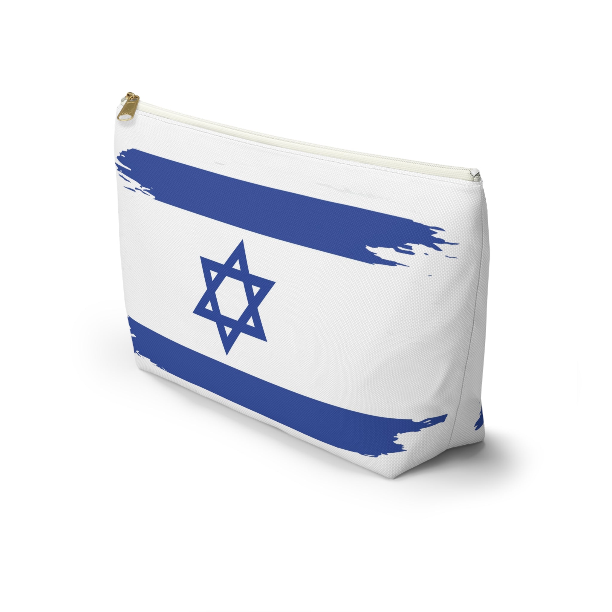 Israeli Flag Accessory Pouch, Travel Makeup Bag, Gift for Travelers, Israel Pride, Hanukkah Gift, Flag Pouch