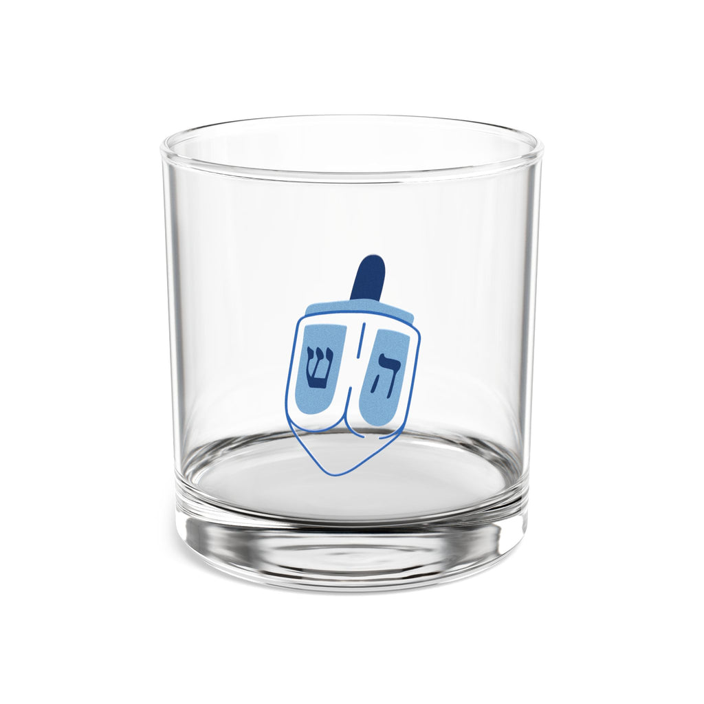 Hanukkah Rocks Glass, 10oz | Dreidel Design, Jewish Gifts, Celebration Drinkware, Holiday Pub Glass, Festive Barware