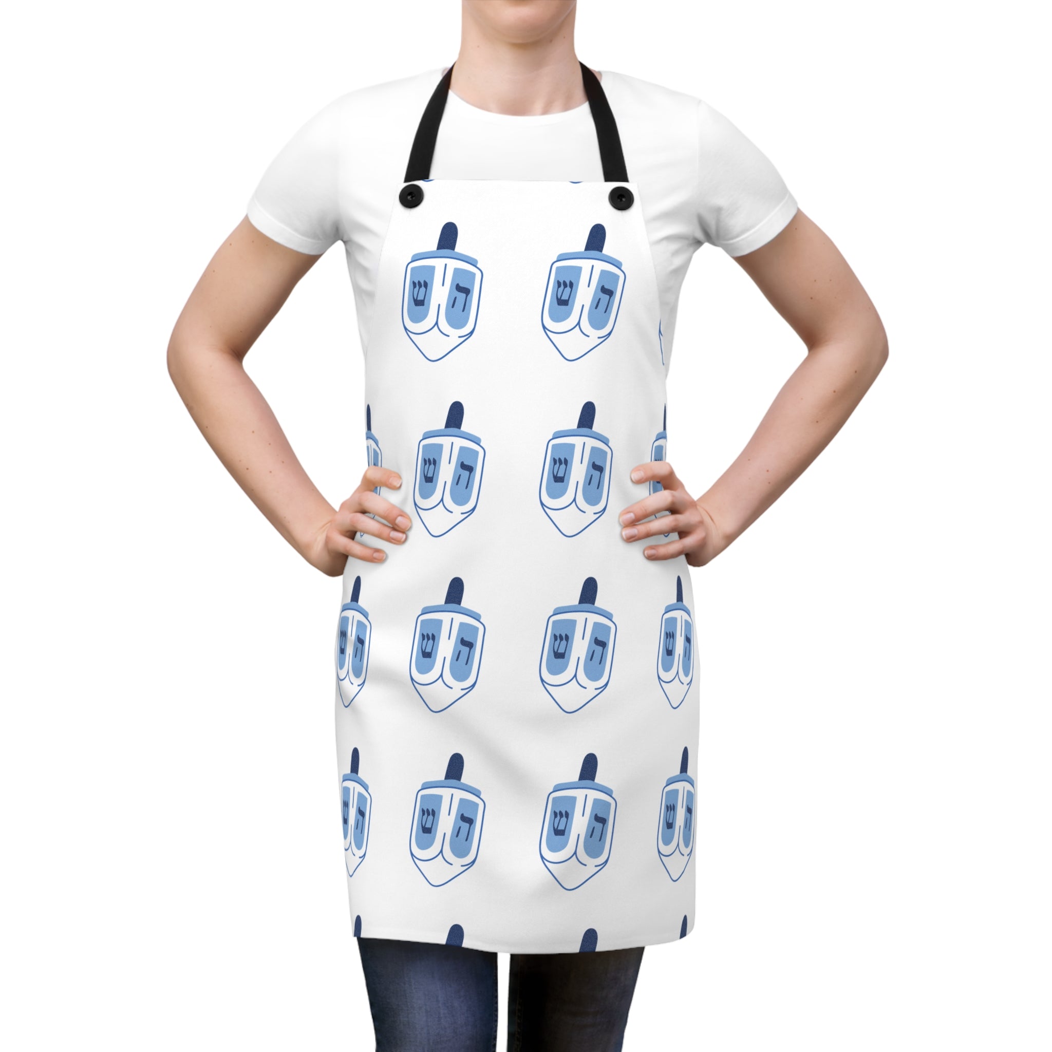 Festive Dreidel Apron for Hanukkah Cooking, Holiday Gift for Home Chefs, Children and Adults, Kitchen Accessories, Cooking Apron