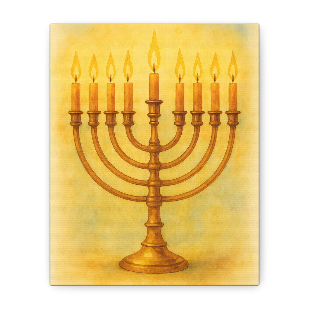 Hanukkah Canvas Wall Art, Celebrate Faith, Jewish Home Decor, Holiday Decoration, Gift for Menorah Lovers