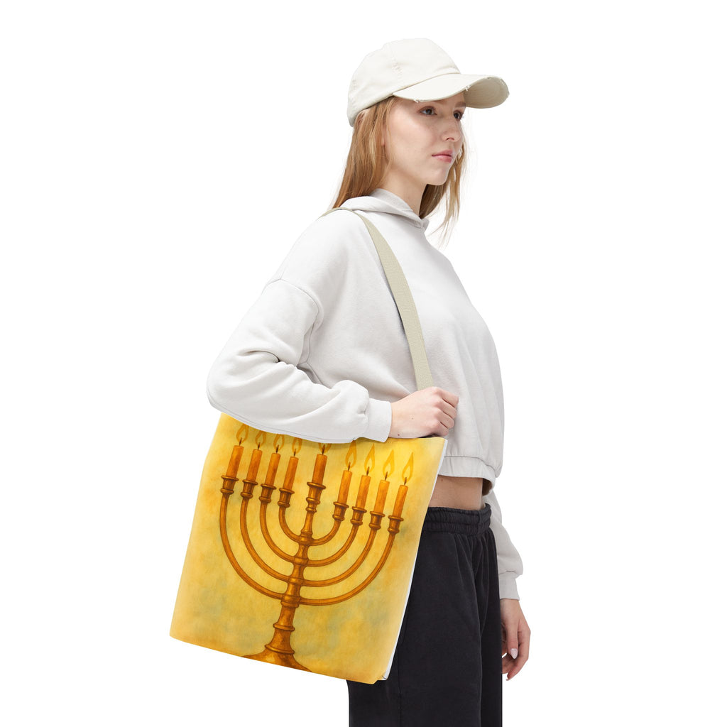 Menorah Tote Bag | Hanukkah Tote | Holiday Gift | Reusable Shopping Bag | Jewish Festival Essentials