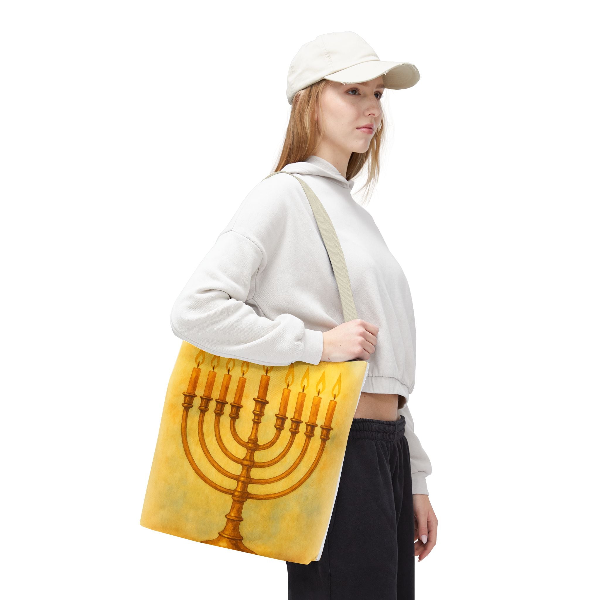 Menorah Tote Bag | Hanukkah Tote | Holiday Gift | Reusable Shopping Bag | Jewish Festival Essentials