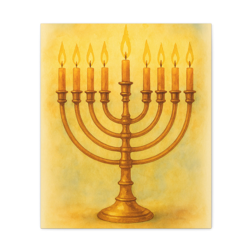 Hanukkah Canvas Wall Art, Celebrate Faith, Jewish Home Decor, Holiday Decoration, Gift for Menorah Lovers
