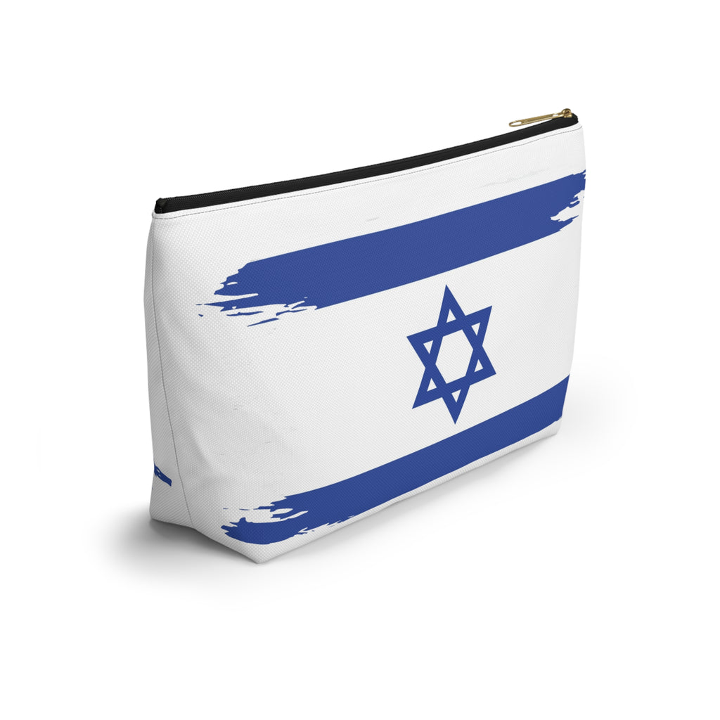 Israeli Flag Accessory Pouch, Travel Makeup Bag, Gift for Travelers, Israel Pride, Hanukkah Gift, Flag Pouch