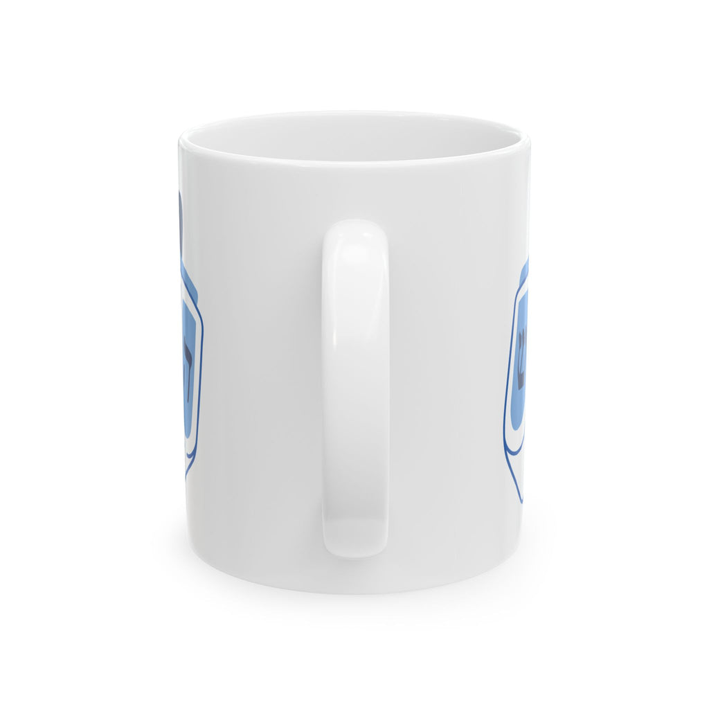 Dreidel Ceramic Mug with Modern Blue Design, Coffee Cup, Gift for Him/Her, Home Decor, Unique Kitchenware