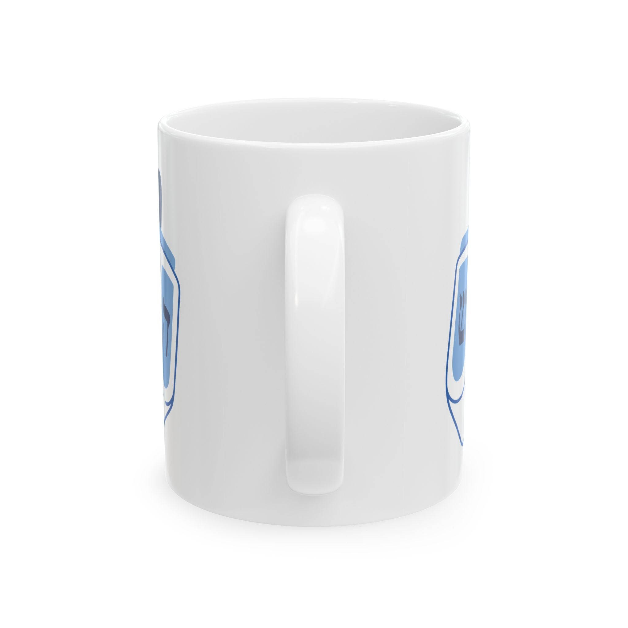 Dreidel Ceramic Mug with Modern Blue Design, Coffee Cup, Gift for Him/Her, Home Decor, Unique Kitchenware