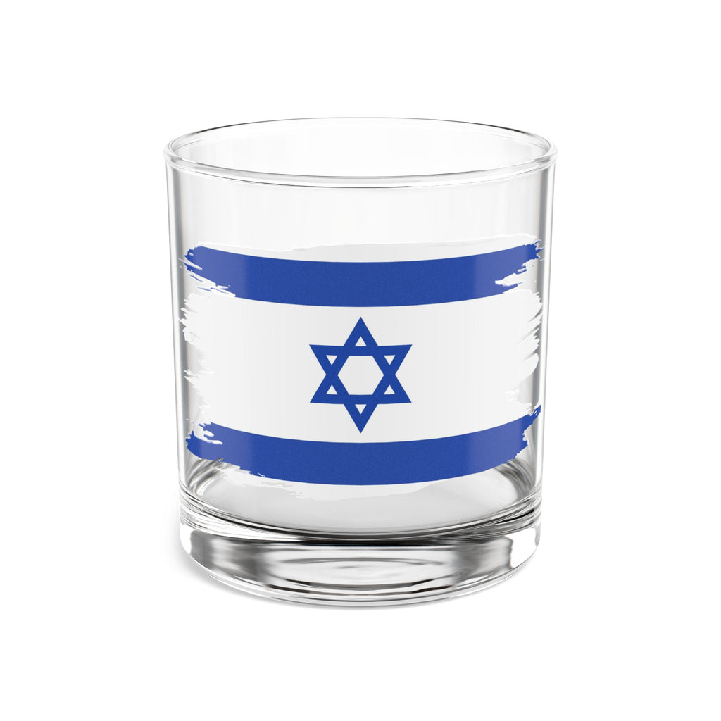 Israeli Flag Rocks Glass, 10oz | Perfect for Celebrations, Home Bar, Gifts, Collectibles