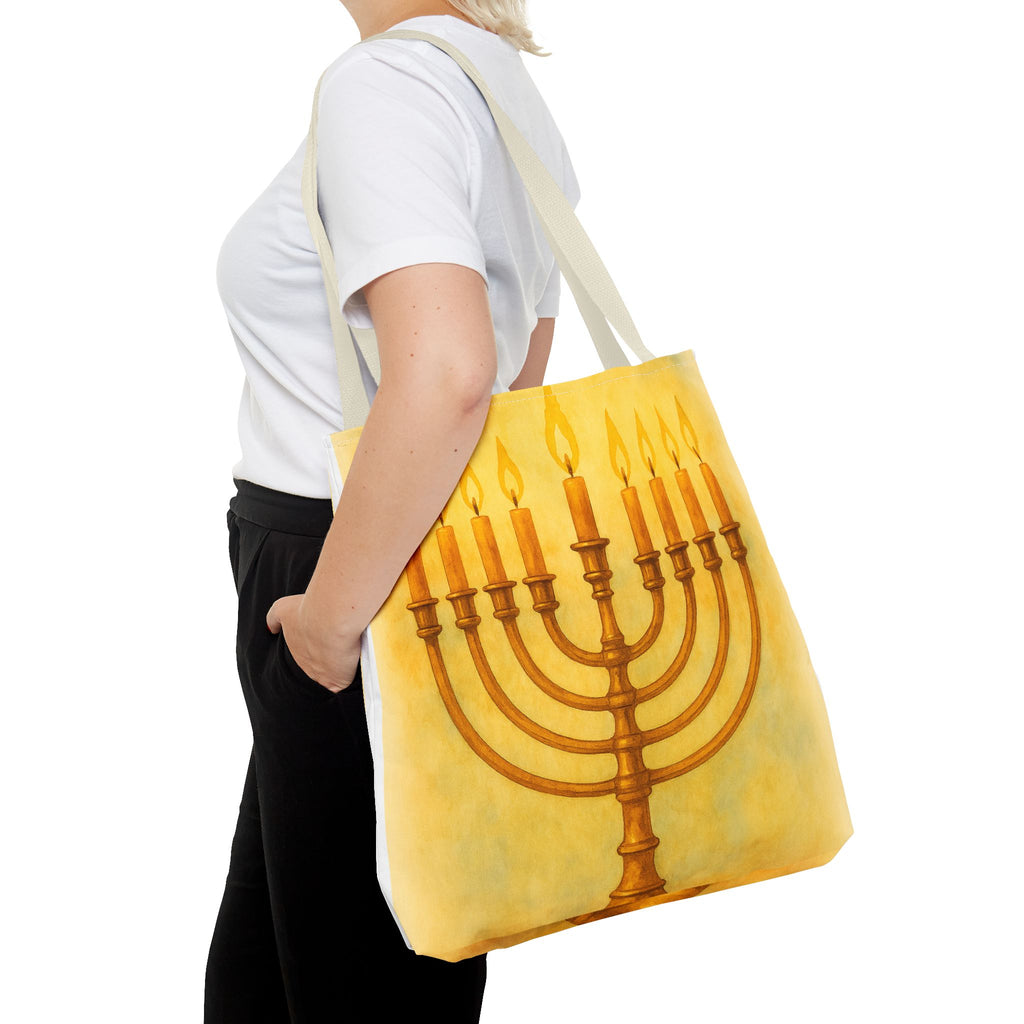 Menorah Tote Bag | Hanukkah Tote | Holiday Gift | Reusable Shopping Bag | Jewish Festival Essentials