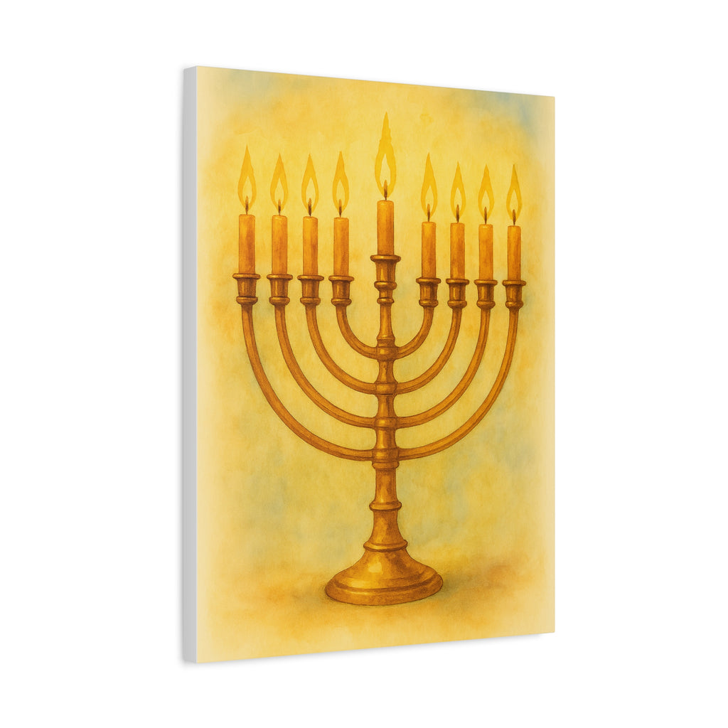 Hanukkah Canvas Wall Art, Celebrate Faith, Jewish Home Decor, Holiday Decoration, Gift for Menorah Lovers