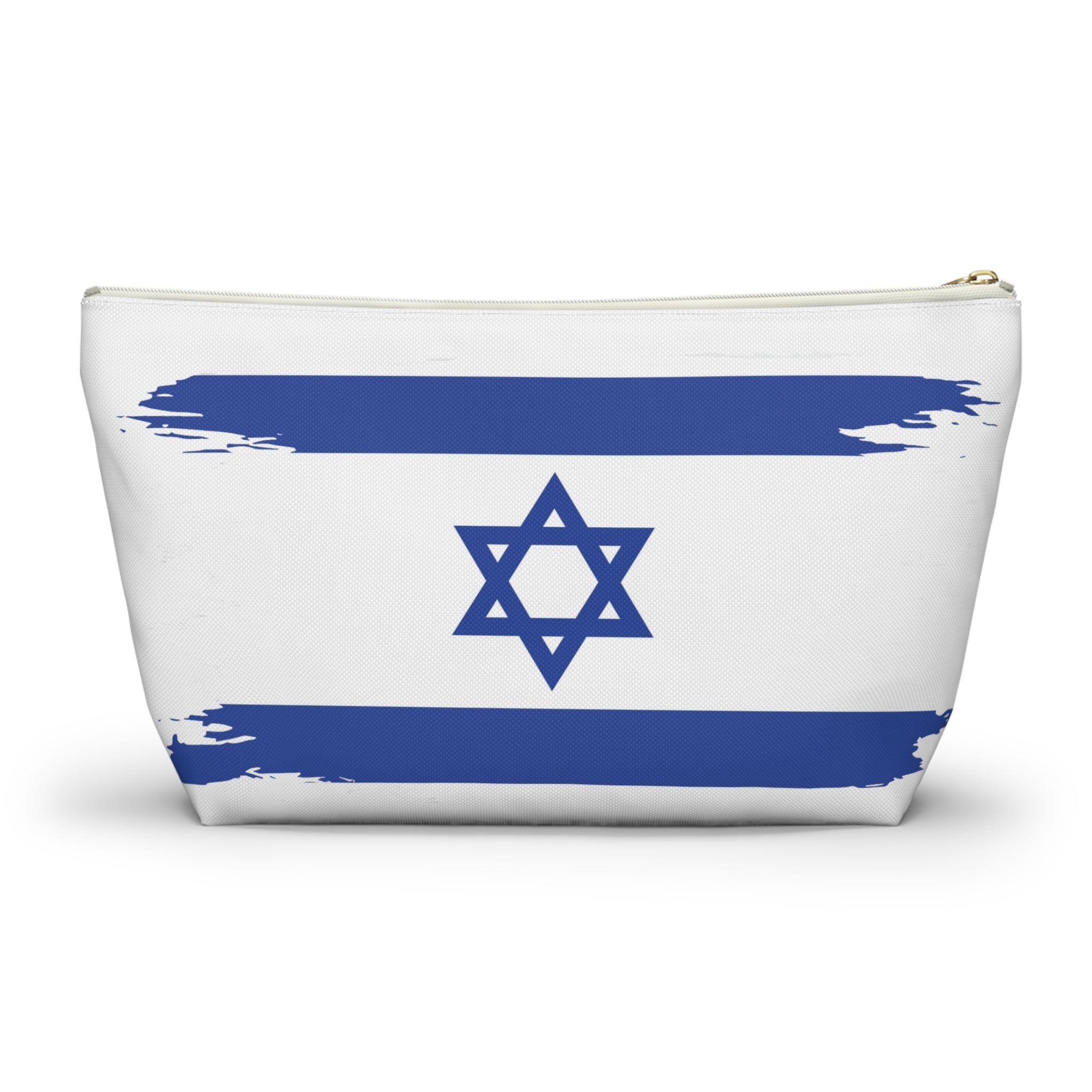 Israeli Flag Accessory Pouch, Travel Makeup Bag, Gift for Travelers, Israel Pride, Hanukkah Gift, Flag Pouch