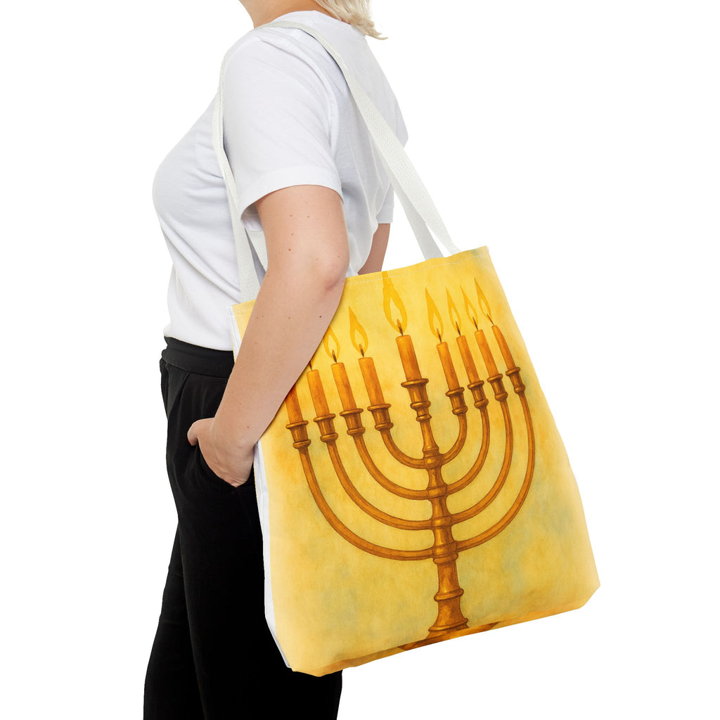 Menorah Tote Bag | Hanukkah Tote | Holiday Gift | Reusable Shopping Bag | Jewish Festival Essentials