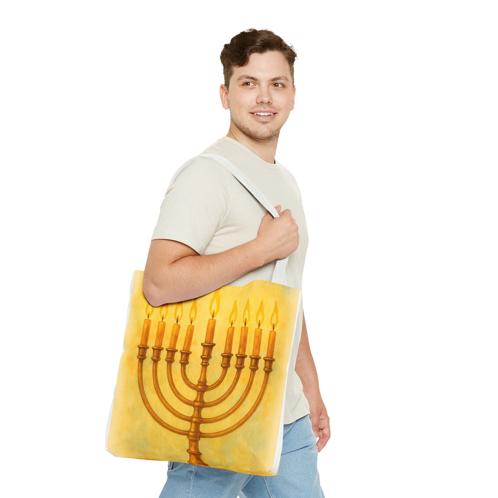 Menorah Tote Bag | Hanukkah Tote | Holiday Gift | Reusable Shopping Bag | Jewish Festival Essentials