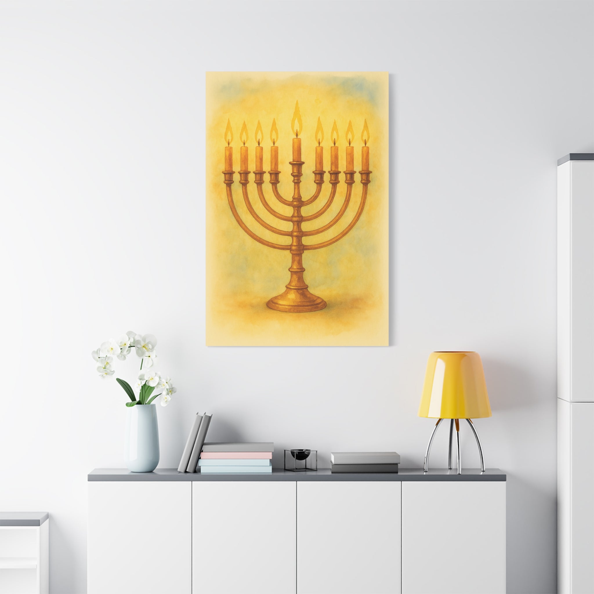 Hanukkah Canvas Wall Art, Celebrate Faith, Jewish Home Decor, Holiday Decoration, Gift for Menorah Lovers