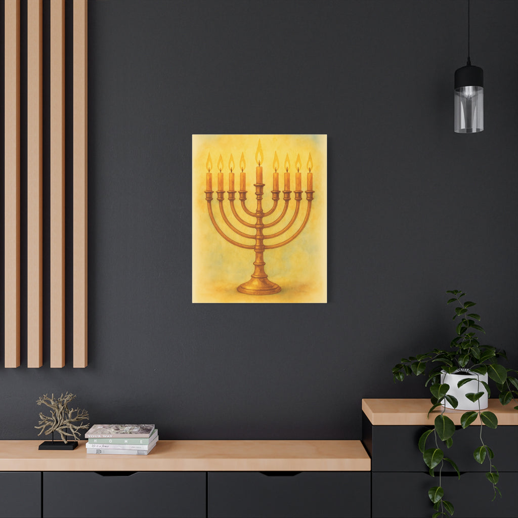 Hanukkah Canvas Wall Art, Celebrate Faith, Jewish Home Decor, Holiday Decoration, Gift for Menorah Lovers