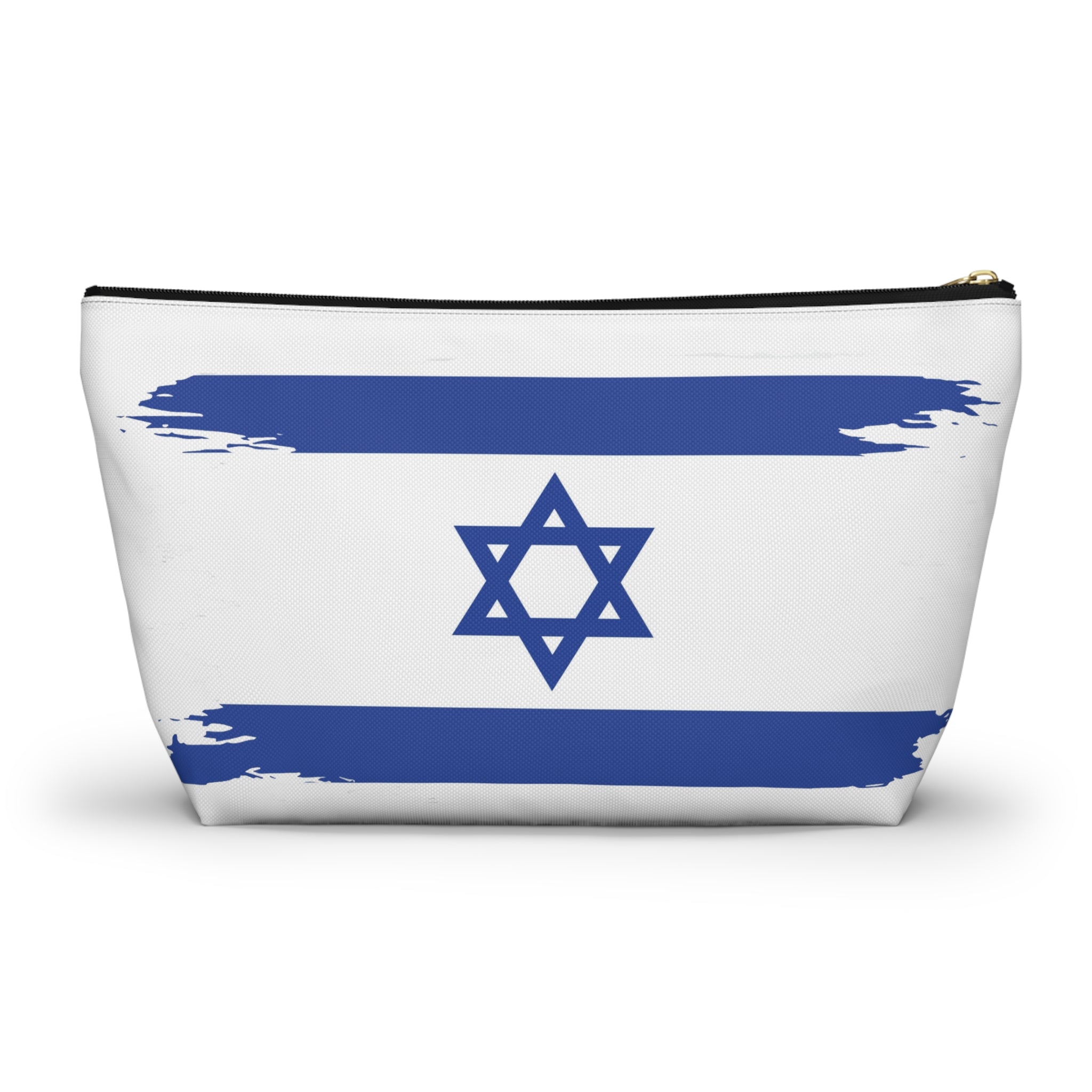 Israeli Flag Accessory Pouch, Travel Makeup Bag, Gift for Travelers, Israel Pride, Hanukkah Gift, Flag Pouch