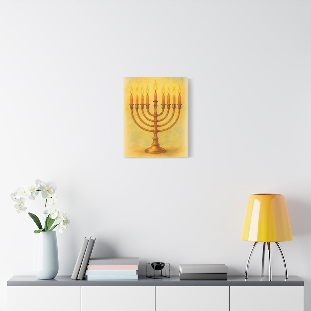 Hanukkah Canvas Wall Art, Celebrate Faith, Jewish Home Decor, Holiday Decoration, Gift for Menorah Lovers