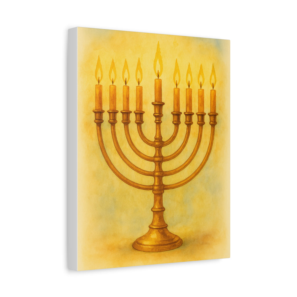 Hanukkah Canvas Wall Art, Celebrate Faith, Jewish Home Decor, Holiday Decoration, Gift for Menorah Lovers