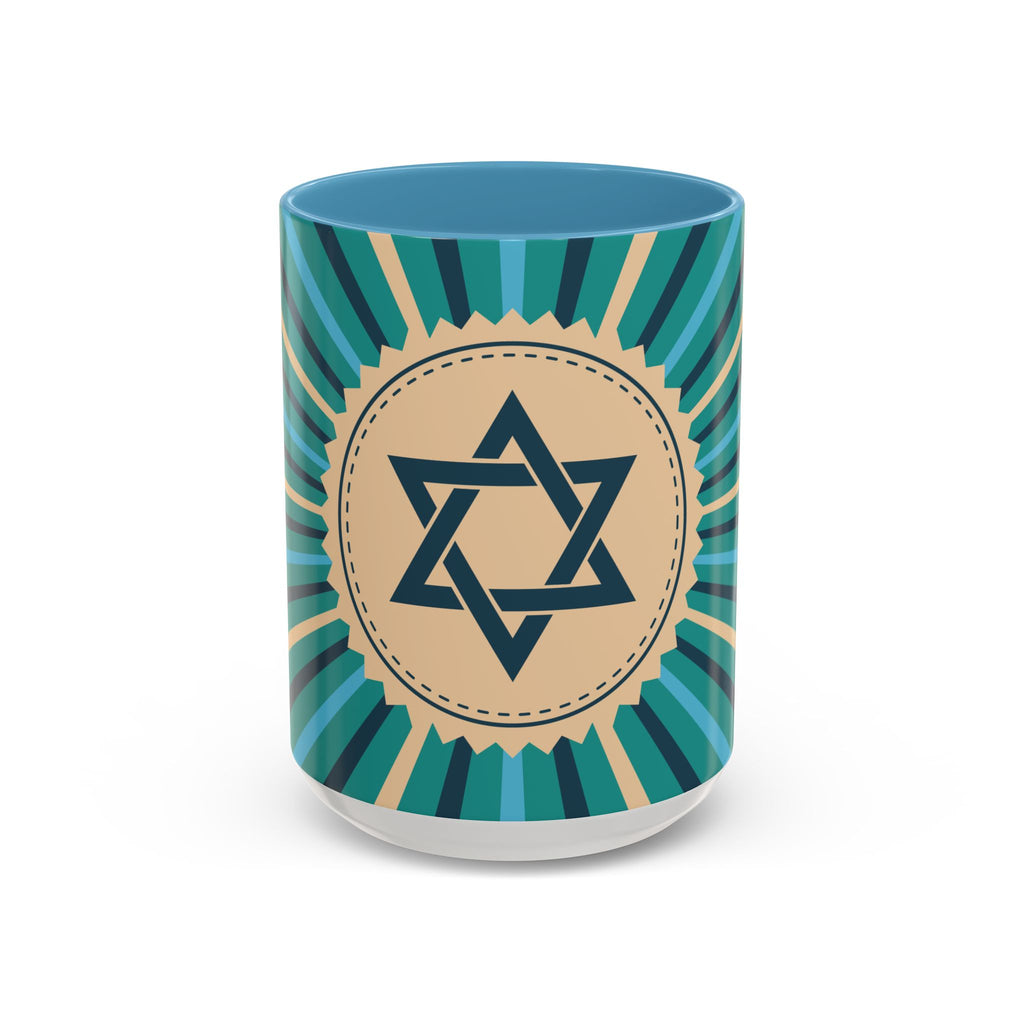 Star of David Accent Coffee Mug - Jewish Gifts, Hanukkah Decor, Coffee Lover's Mug
