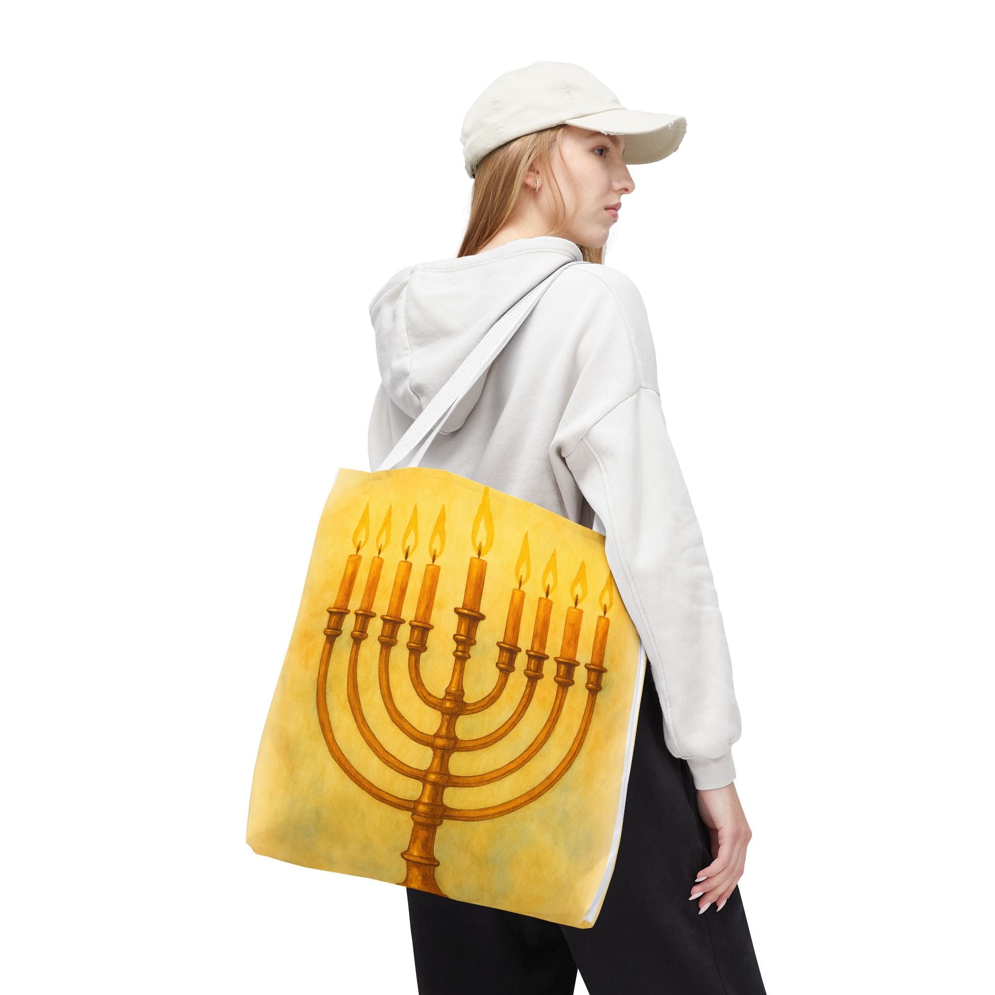 Menorah Tote Bag | Hanukkah Tote | Holiday Gift | Reusable Shopping Bag | Jewish Festival Essentials