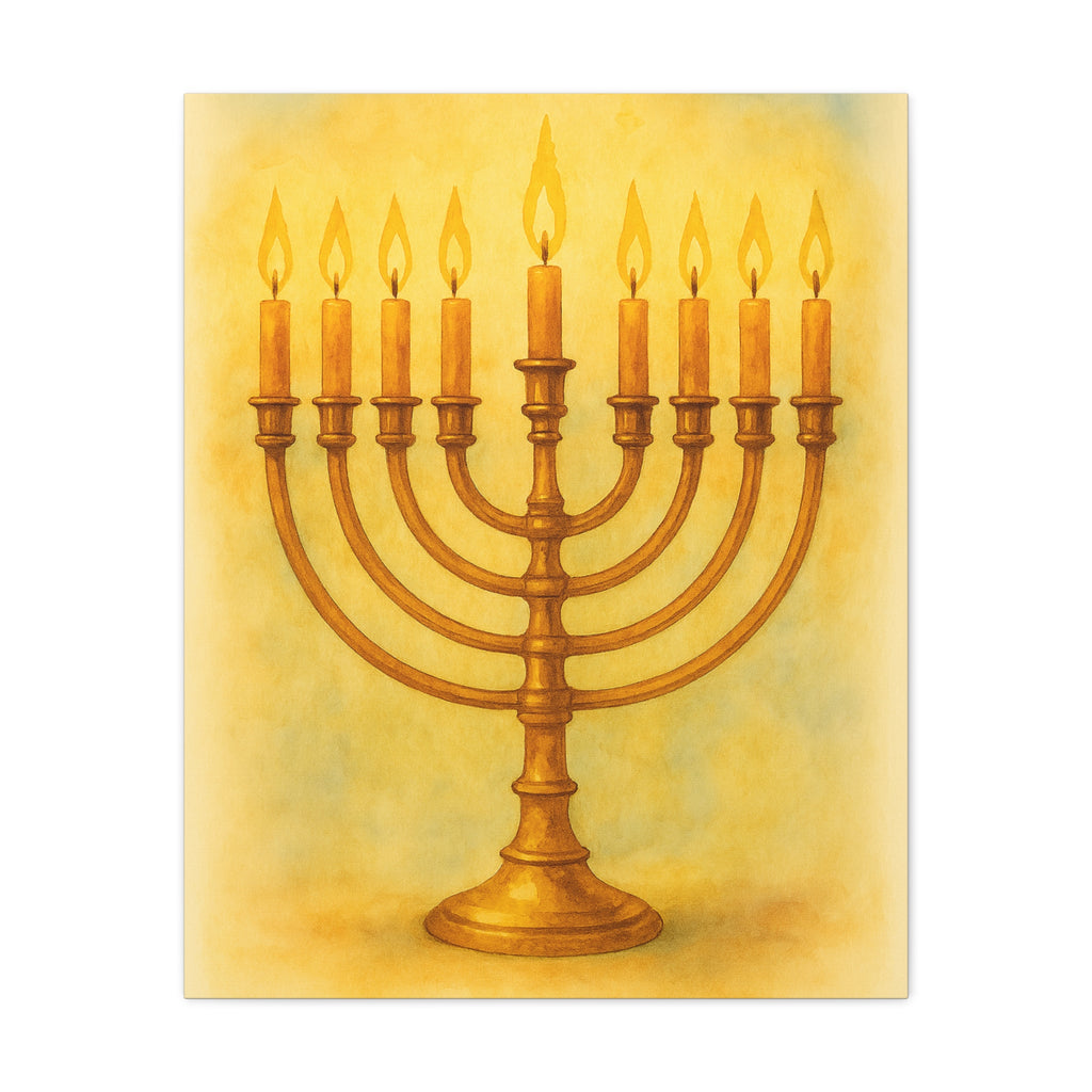 Hanukkah Canvas Wall Art, Celebrate Faith, Jewish Home Decor, Holiday Decoration, Gift for Menorah Lovers