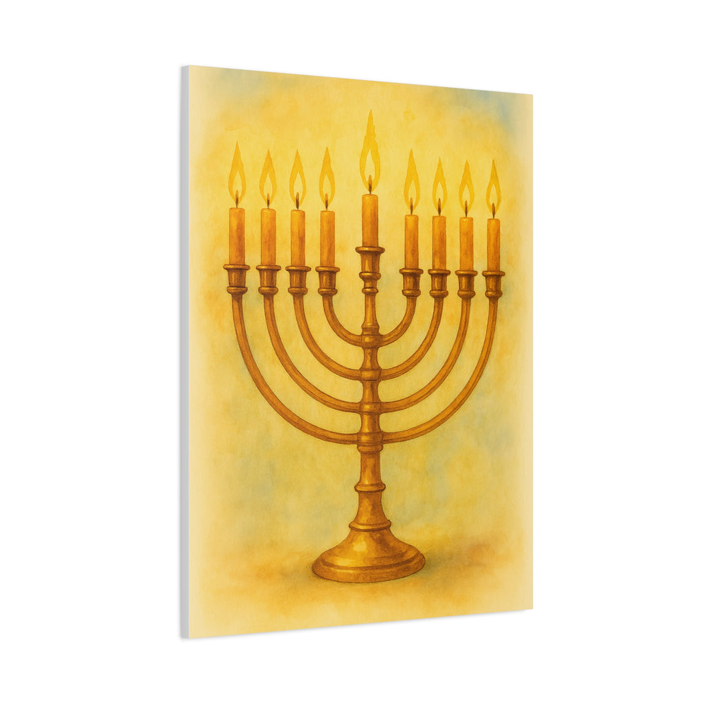 Hanukkah Canvas Wall Art, Celebrate Faith, Jewish Home Decor, Holiday Decoration, Gift for Menorah Lovers