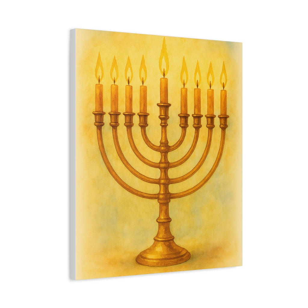 Hanukkah Canvas Wall Art, Celebrate Faith, Jewish Home Decor, Holiday Decoration, Gift for Menorah Lovers