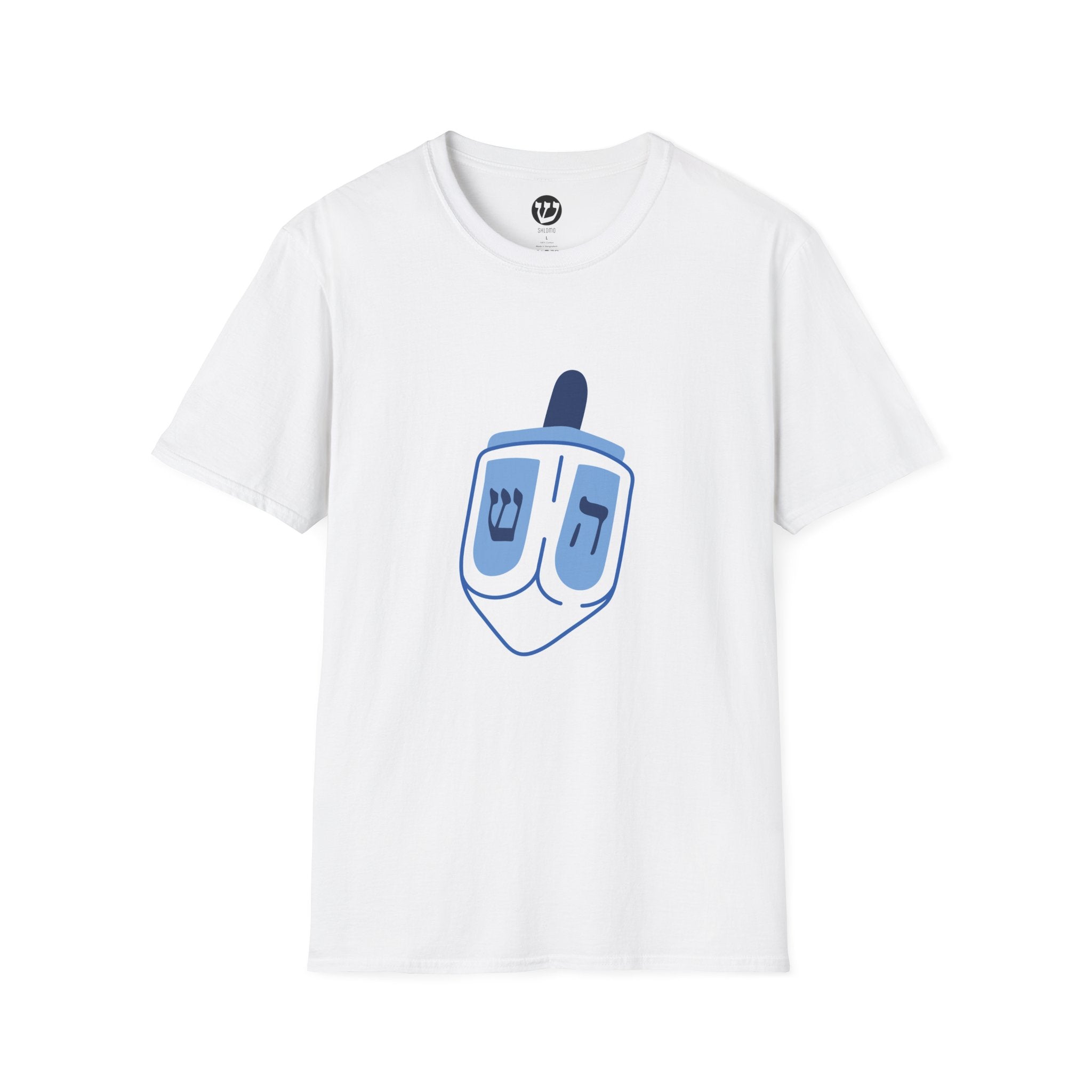 Chanukah Dreidel T-Shirt, Unisex Softstyle Tee, Holiday Gift, Funny Jewish Apparel, Festival of Lights, Men and Women Clothing