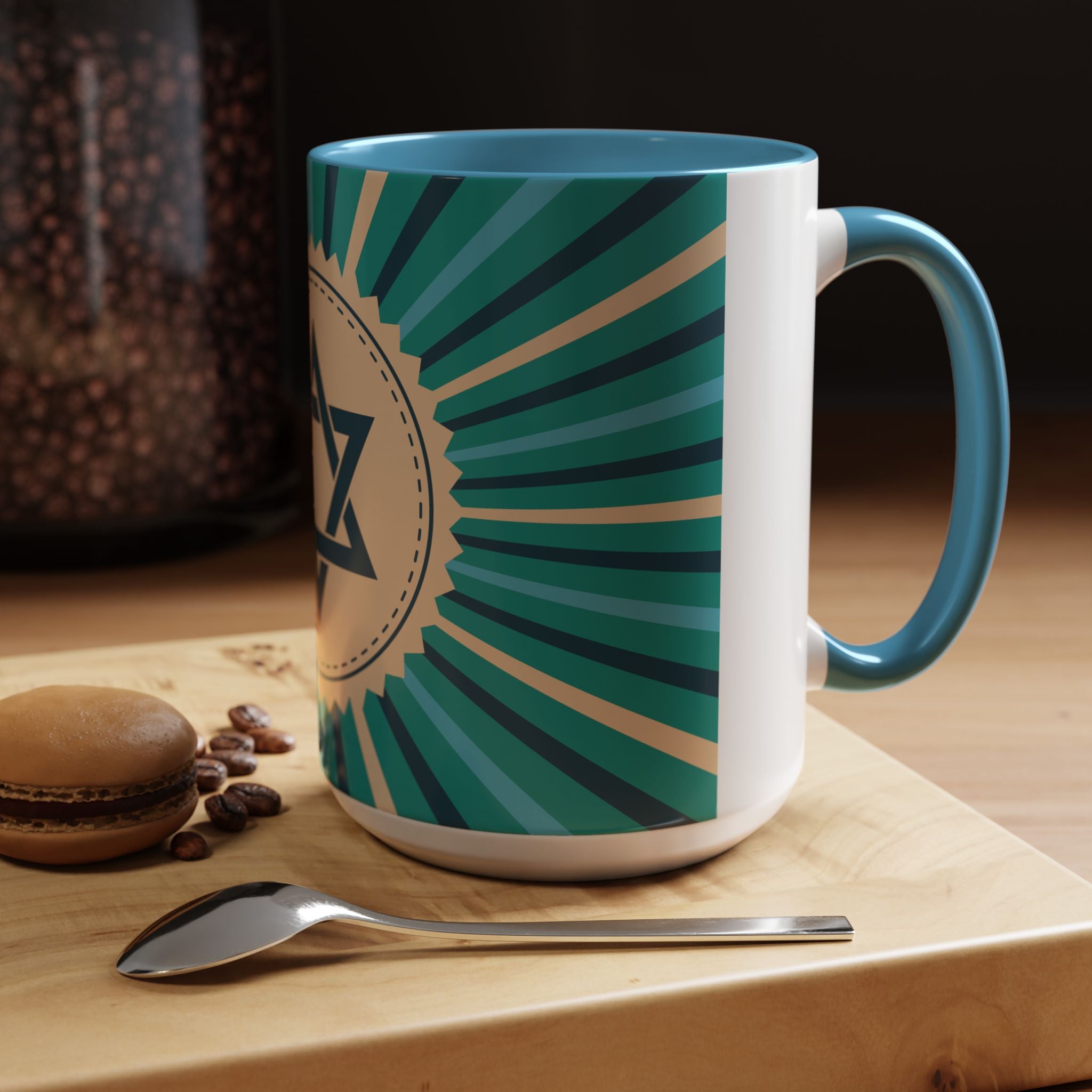 Star of David Accent Coffee Mug - Jewish Gifts, Hanukkah Decor, Coffee Lover's Mug