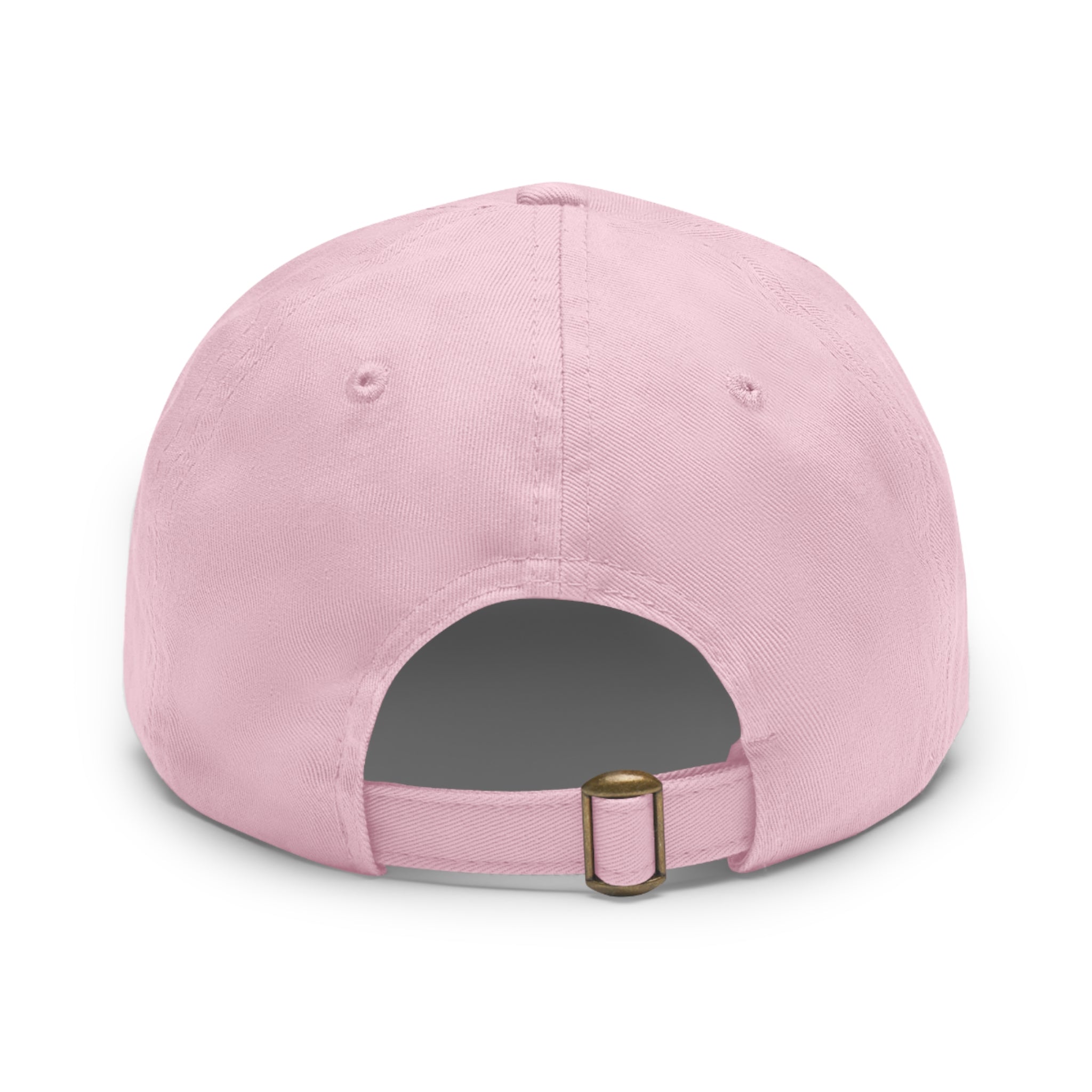 Pink Leather Patch Dad Hat with Dreidel Design, Adjustable Hat for Hanukkah, Gift for Dad/Mom, Casual Everyday Wear