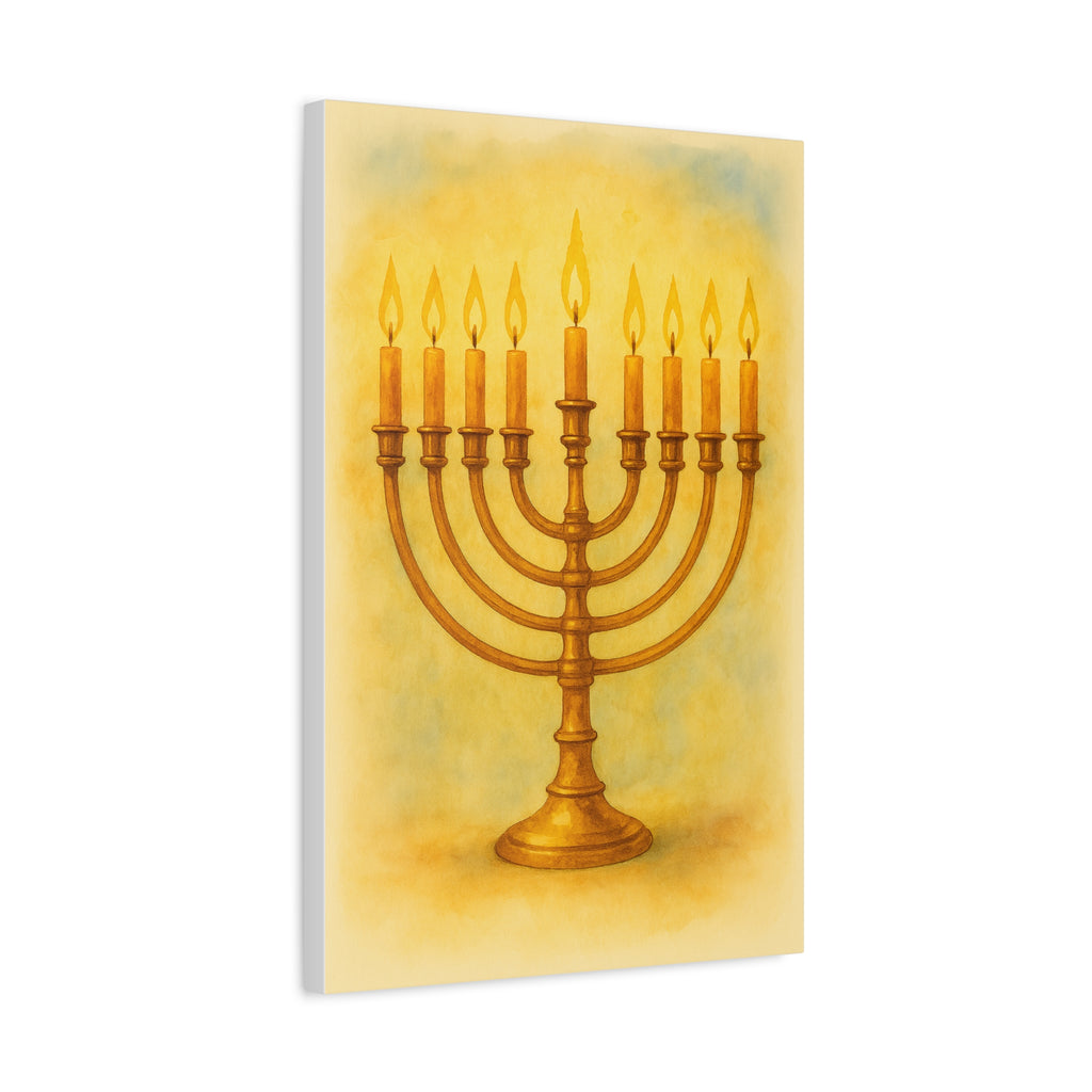 Hanukkah Canvas Wall Art, Celebrate Faith, Jewish Home Decor, Holiday Decoration, Gift for Menorah Lovers