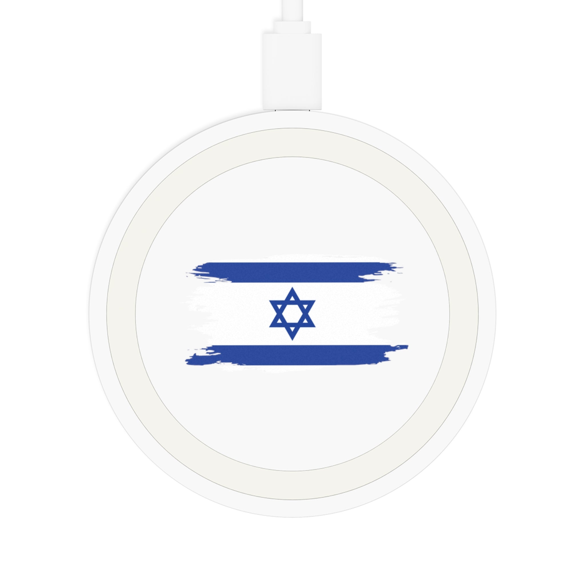 Israeli Flag Wireless Charging Pad, Tech Gift, Desk Organizer, Trendy Phone Charger, Home Decor, Hanukkah Gift, Birthday Present