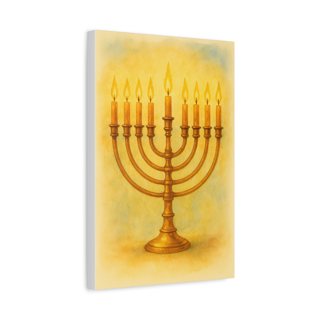Hanukkah Canvas Wall Art, Celebrate Faith, Jewish Home Decor, Holiday Decoration, Gift for Menorah Lovers