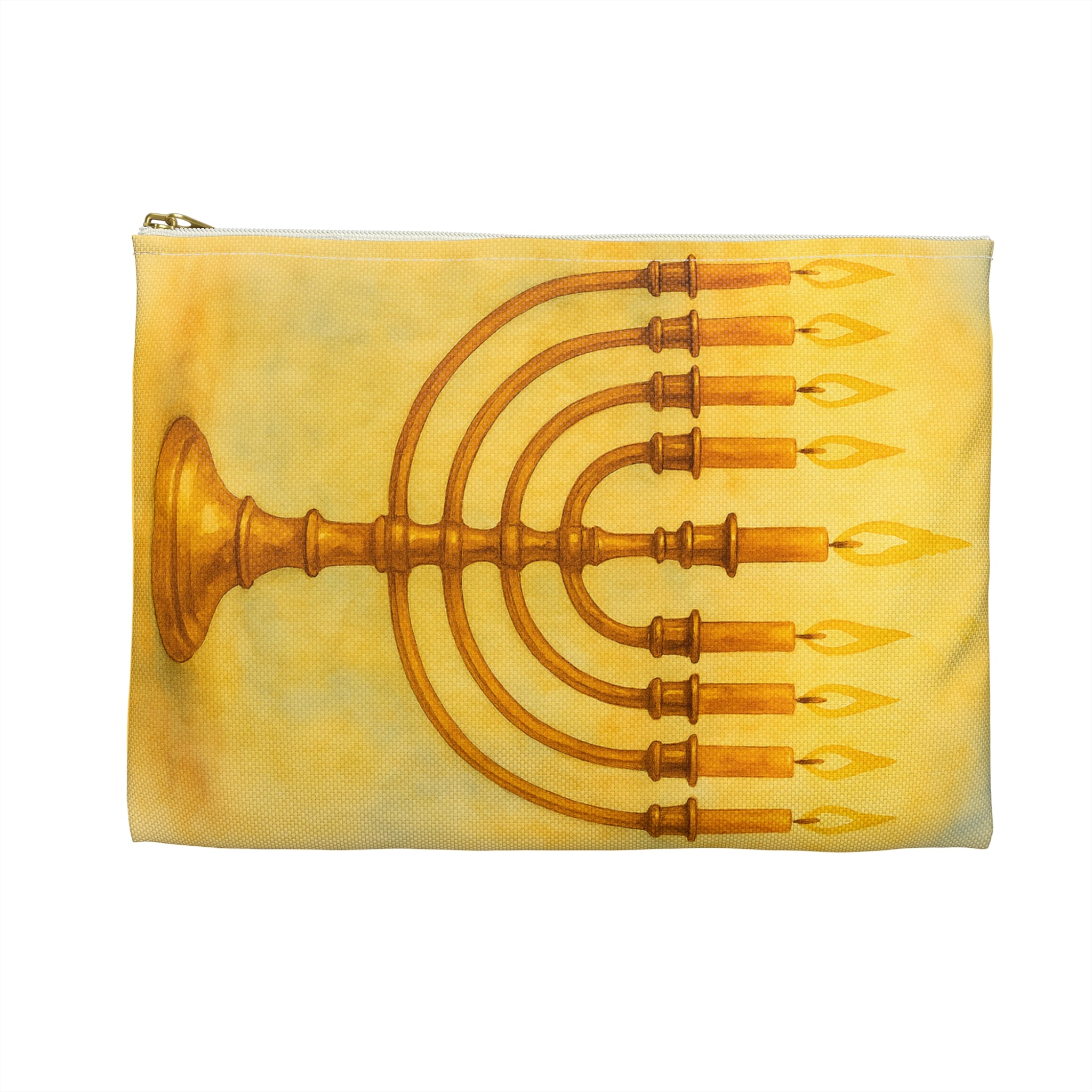 Menorah Accessory Pouch, Hanukkah Gift, Jewish Holiday Organizer, Zip Pouch, Festival of Lights Storage Bag