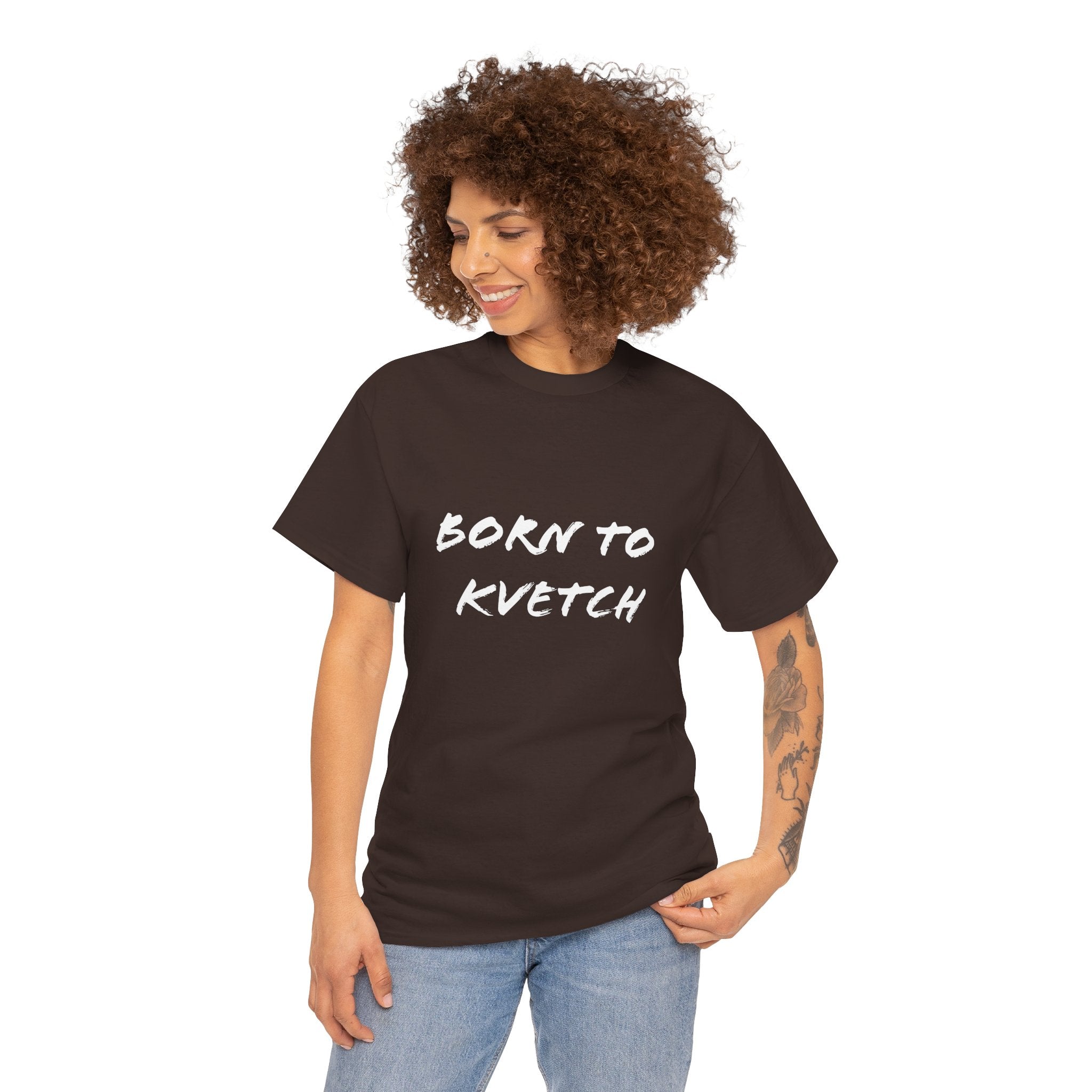 Born to Kvetch Unisex Heavy Cotton Tee | Comfy Everyday Wear, Gift for Friends, Fun Casual Outfits, Funny Quote Shirt, Perfect for Birthdays