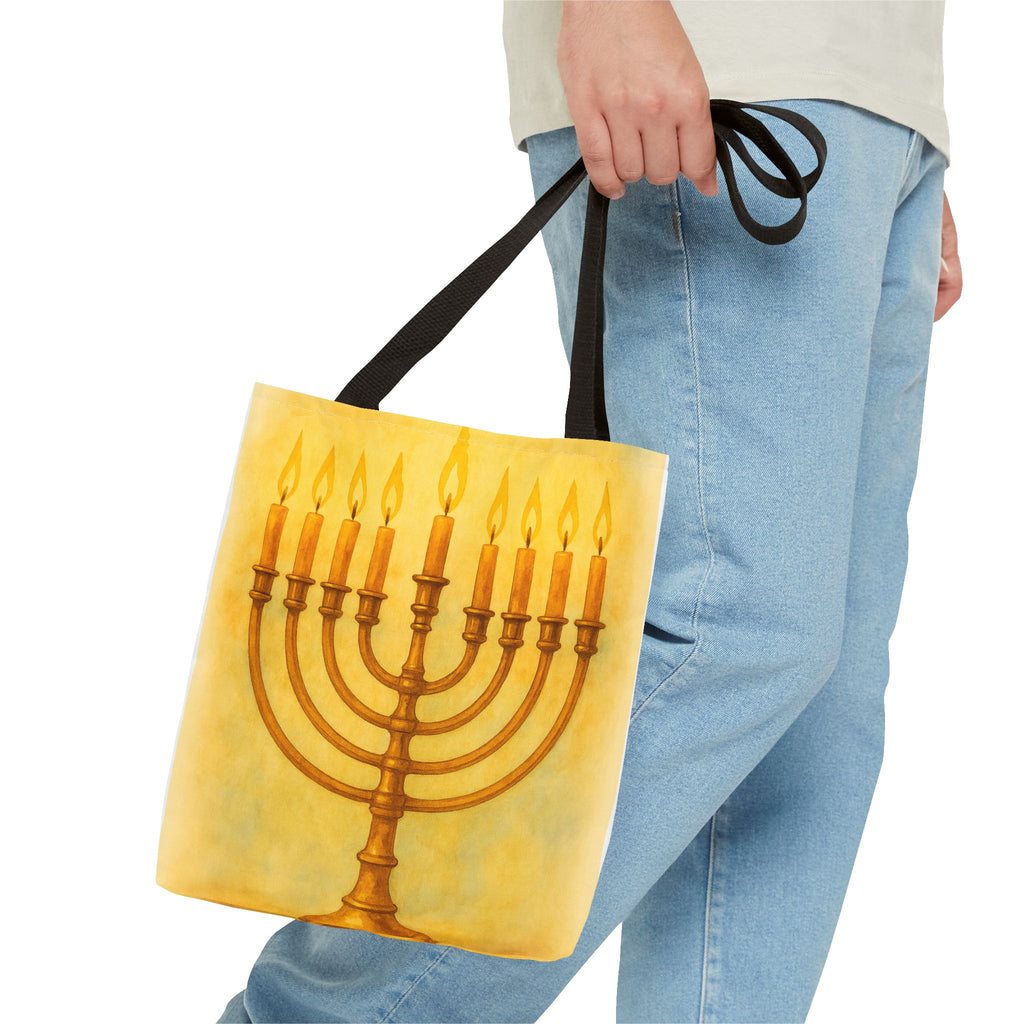 Menorah Tote Bag | Hanukkah Tote | Holiday Gift | Reusable Shopping Bag | Jewish Festival Essentials