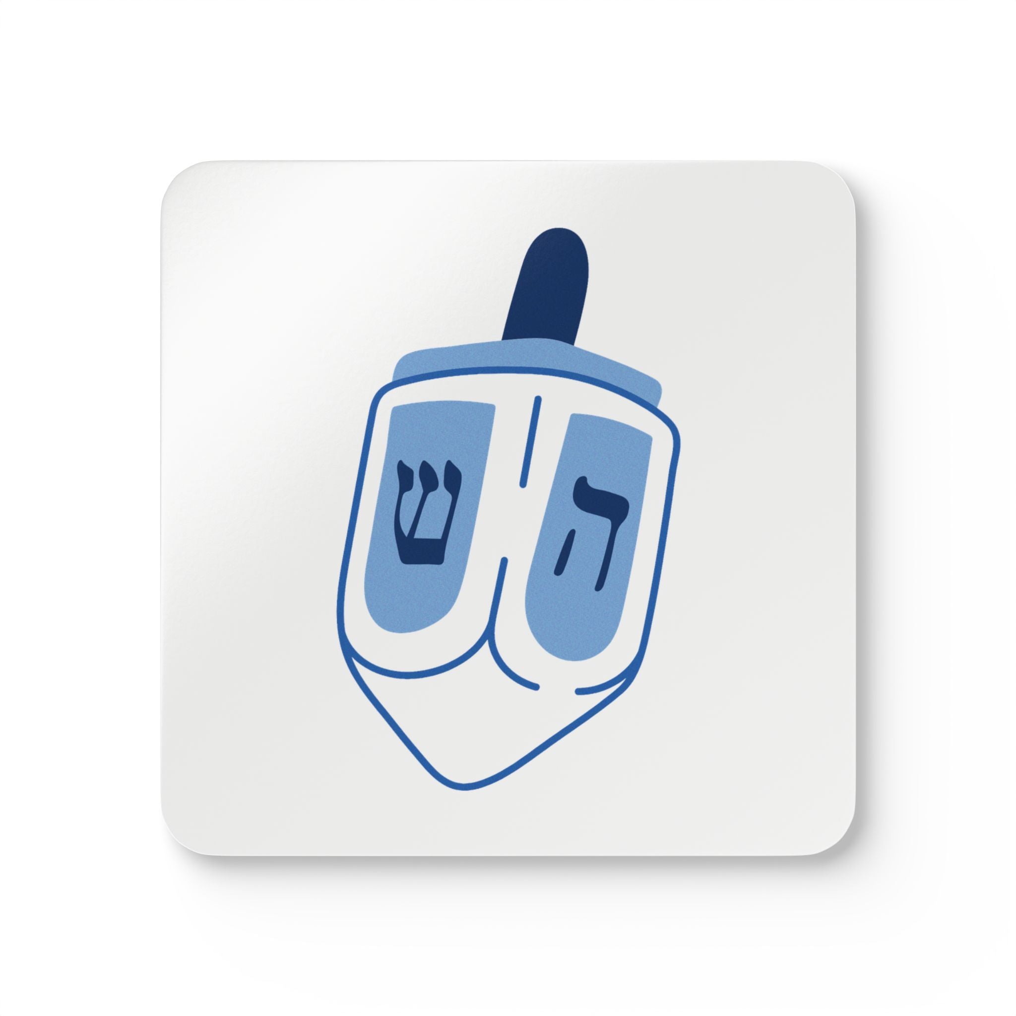 Hanukkah Corkwood Coaster Set, Festive Table Decor, Jewish Holiday Gift, Dreidel Design, Home Barware, Celebration Coasters