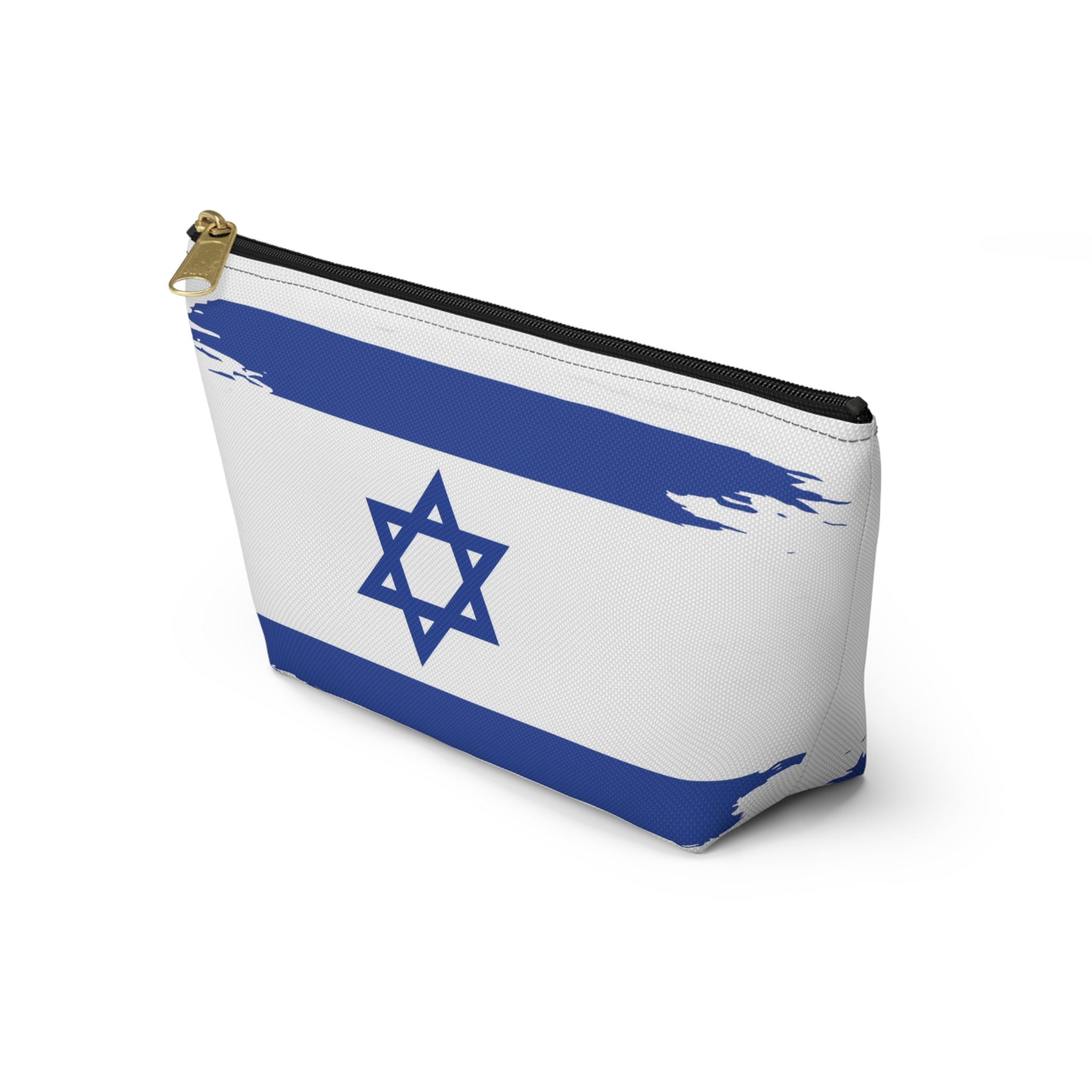 Israeli Flag Accessory Pouch, Travel Makeup Bag, Gift for Travelers, Israel Pride, Hanukkah Gift, Flag Pouch