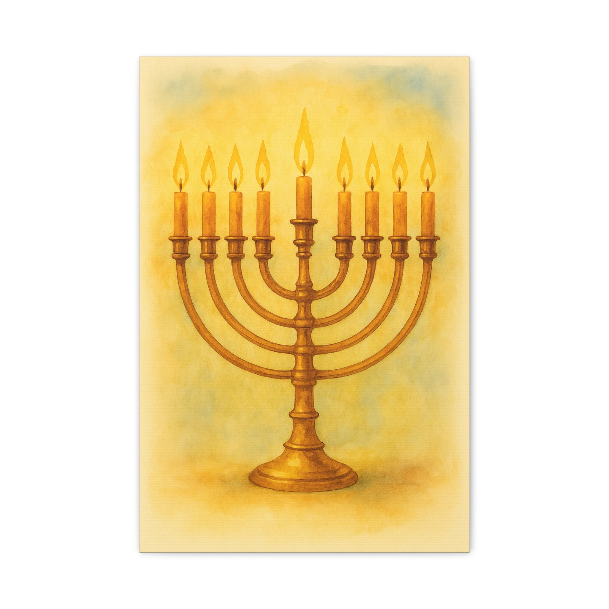 Hanukkah Canvas Wall Art, Celebrate Faith, Jewish Home Decor, Holiday Decoration, Gift for Menorah Lovers