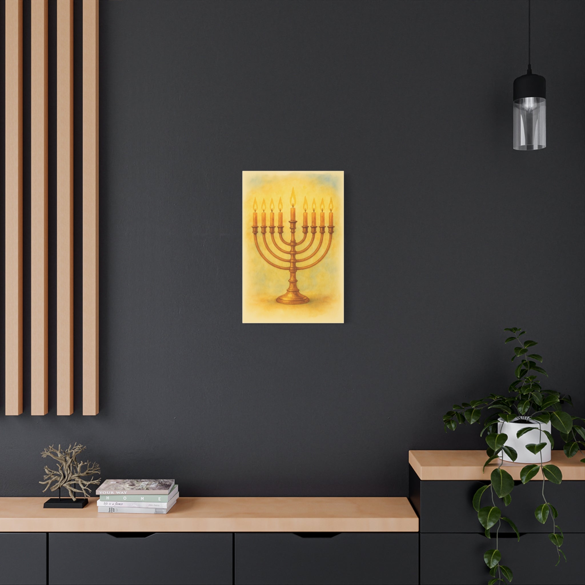 Hanukkah Canvas Wall Art, Celebrate Faith, Jewish Home Decor, Holiday Decoration, Gift for Menorah Lovers