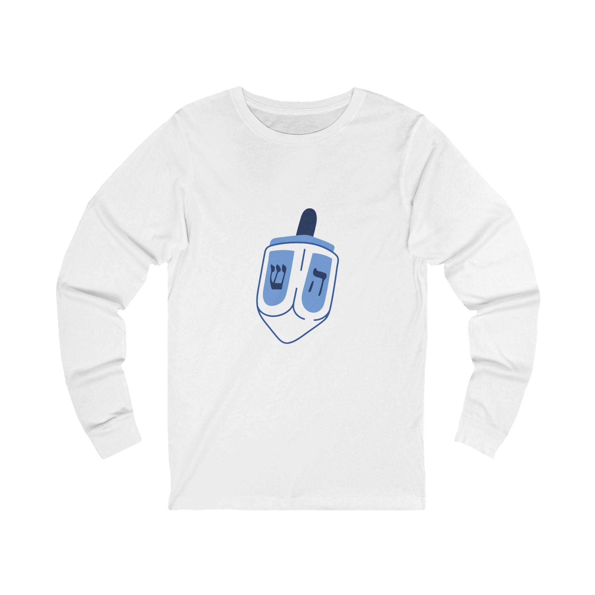 Unisex Long Sleeve Dreidel Tee, Hanukkah Shirt, Jewish Holiday Top, Winter Apparel, Unique Gift for Men and Women