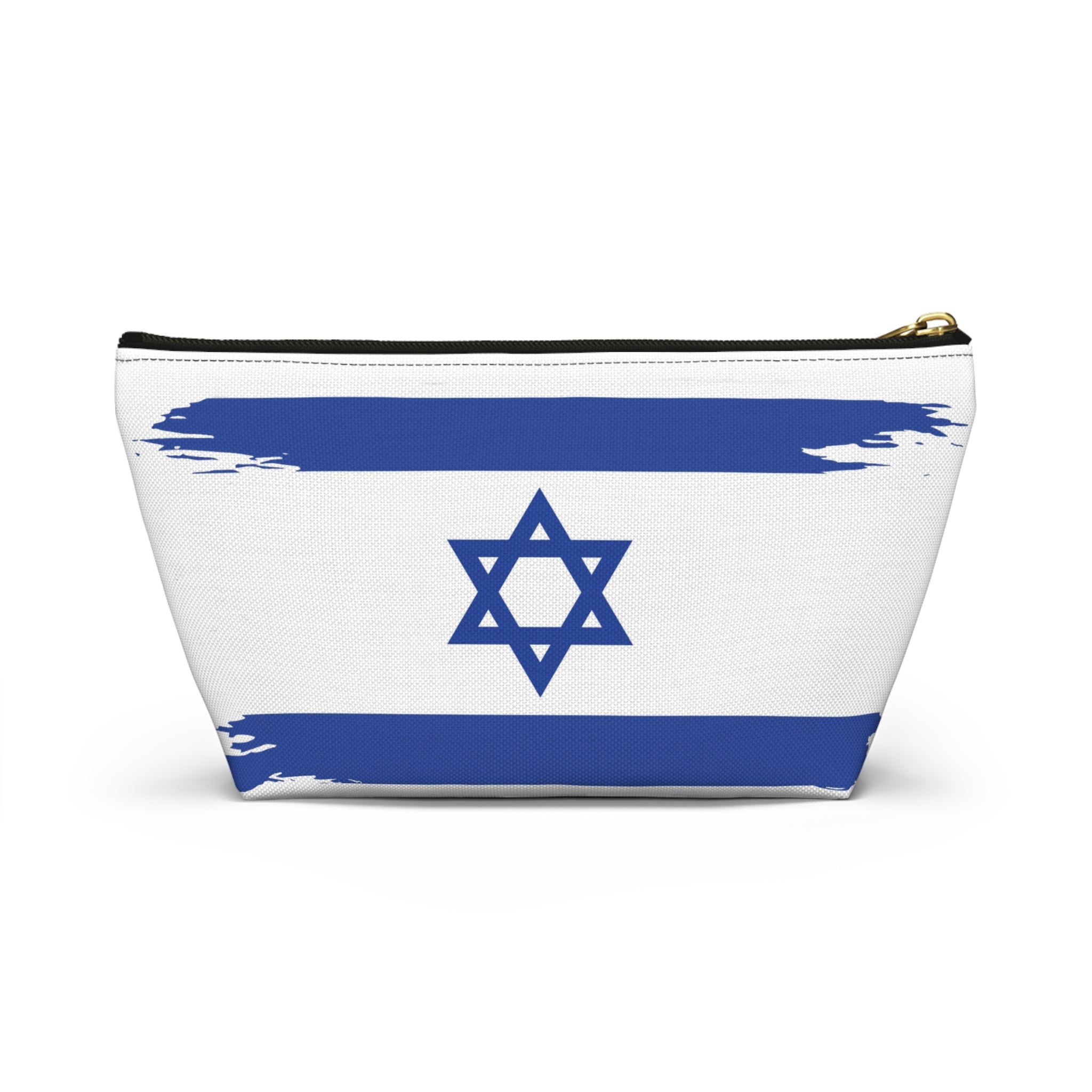 Israeli Flag Accessory Pouch, Travel Makeup Bag, Gift for Travelers, Israel Pride, Hanukkah Gift, Flag Pouch