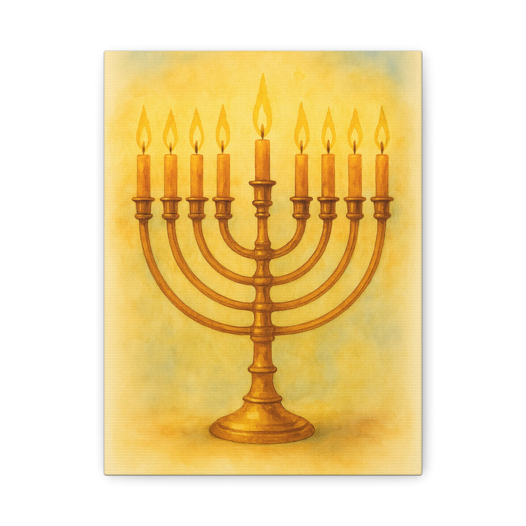 Hanukkah Canvas Wall Art, Celebrate Faith, Jewish Home Decor, Holiday Decoration, Gift for Menorah Lovers