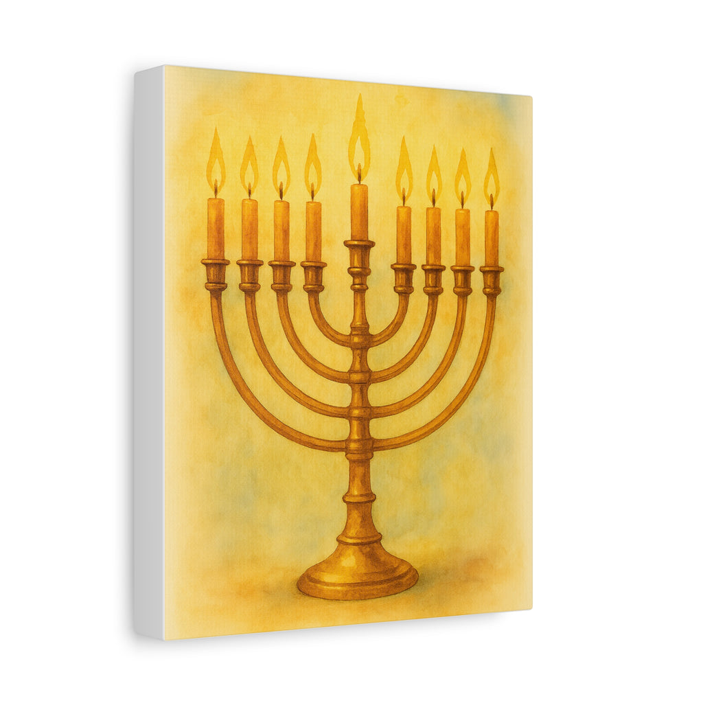 Hanukkah Canvas Wall Art, Celebrate Faith, Jewish Home Decor, Holiday Decoration, Gift for Menorah Lovers