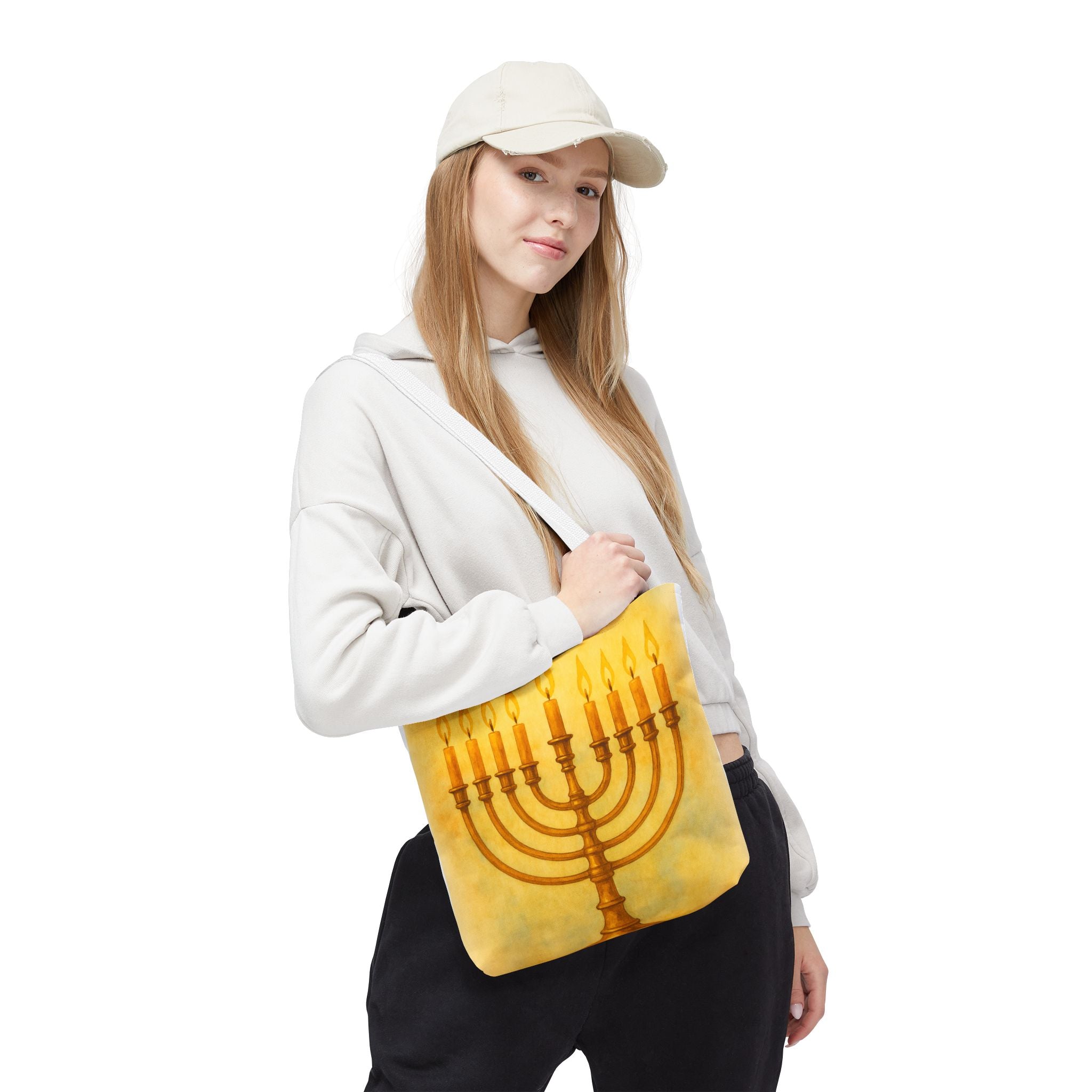 Menorah Tote Bag | Hanukkah Tote | Holiday Gift | Reusable Shopping Bag | Jewish Festival Essentials