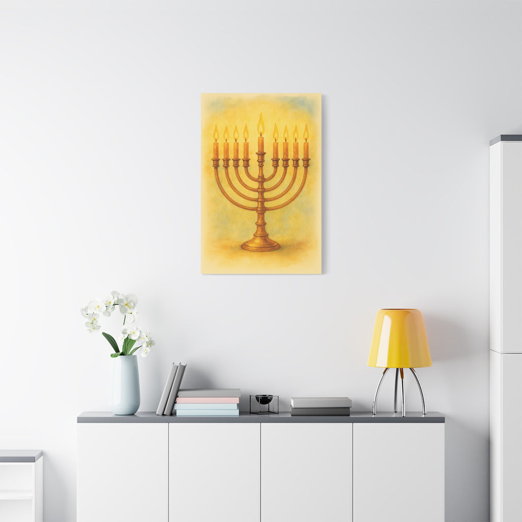Hanukkah Canvas Wall Art, Celebrate Faith, Jewish Home Decor, Holiday Decoration, Gift for Menorah Lovers
