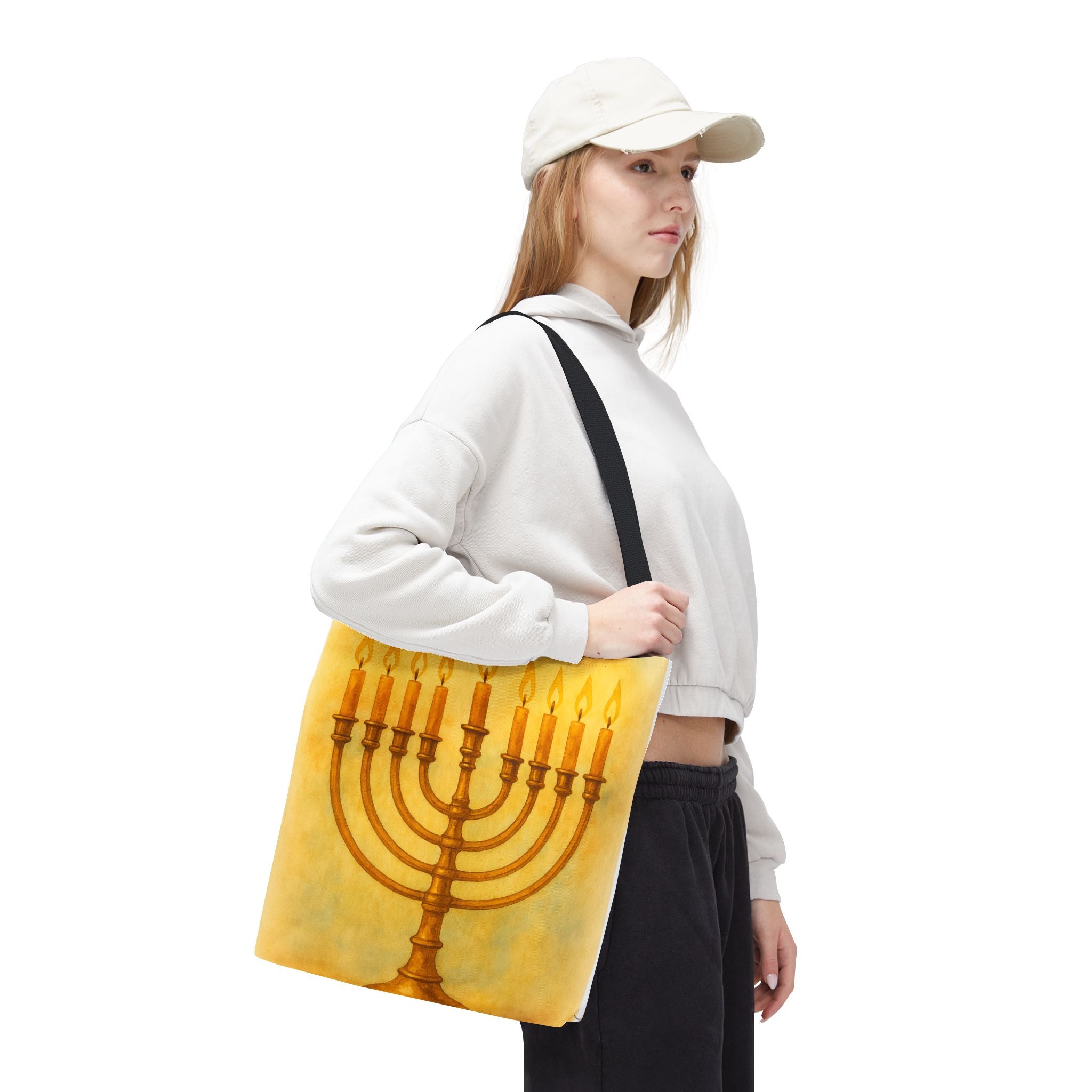 Menorah Tote Bag | Hanukkah Tote | Holiday Gift | Reusable Shopping Bag | Jewish Festival Essentials