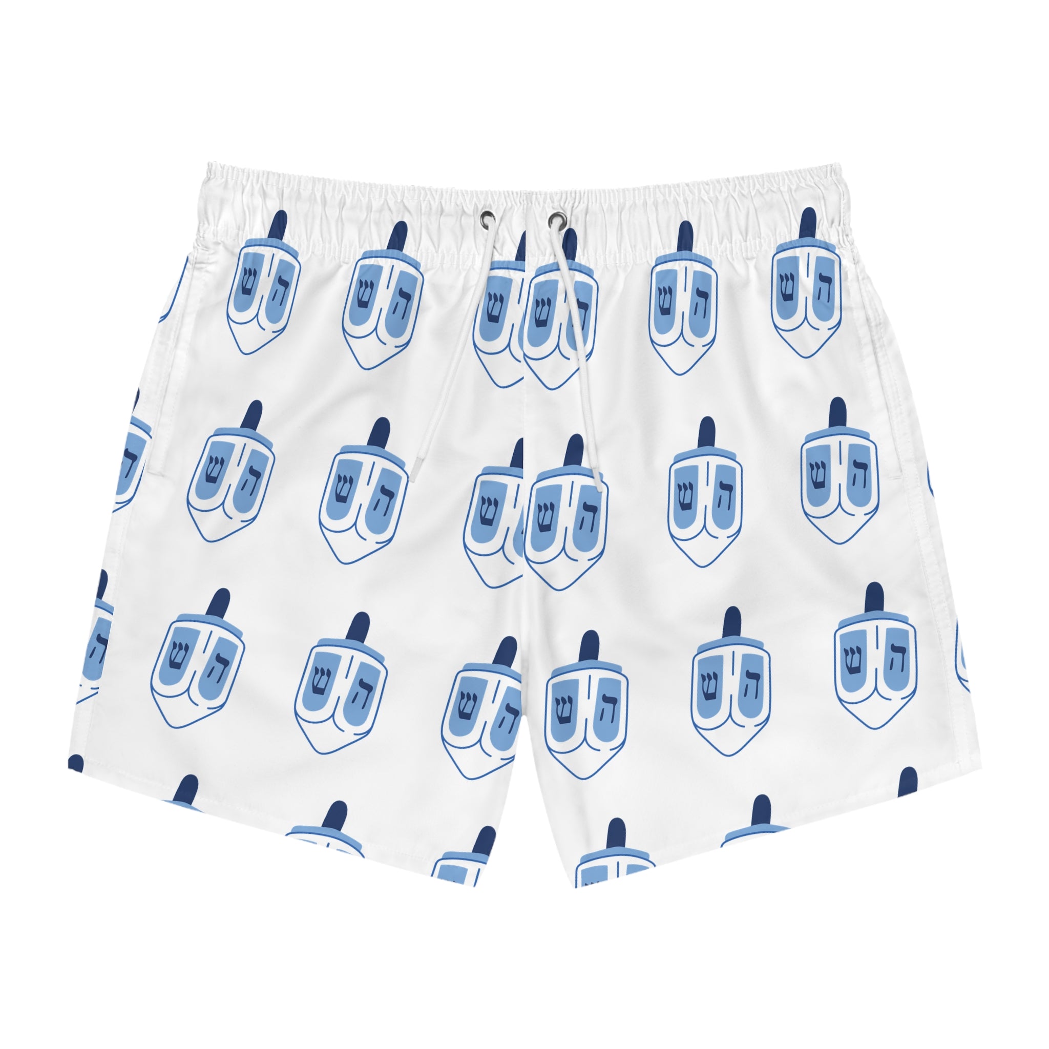 Men's Dreidel Patterned Swim Trunks, Fun Summer Beachwear, Poolside Shorts, Vacation Essentials, Gift for Him
