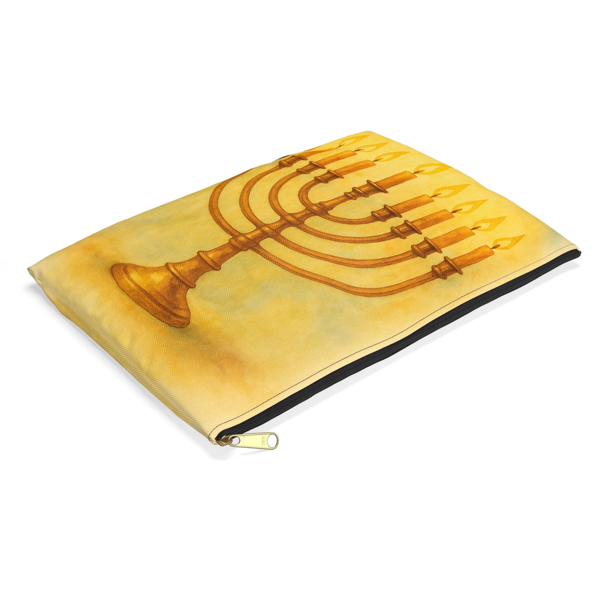 Menorah Accessory Pouch, Hanukkah Gift, Jewish Holiday Organizer, Zip Pouch, Festival of Lights Storage Bag