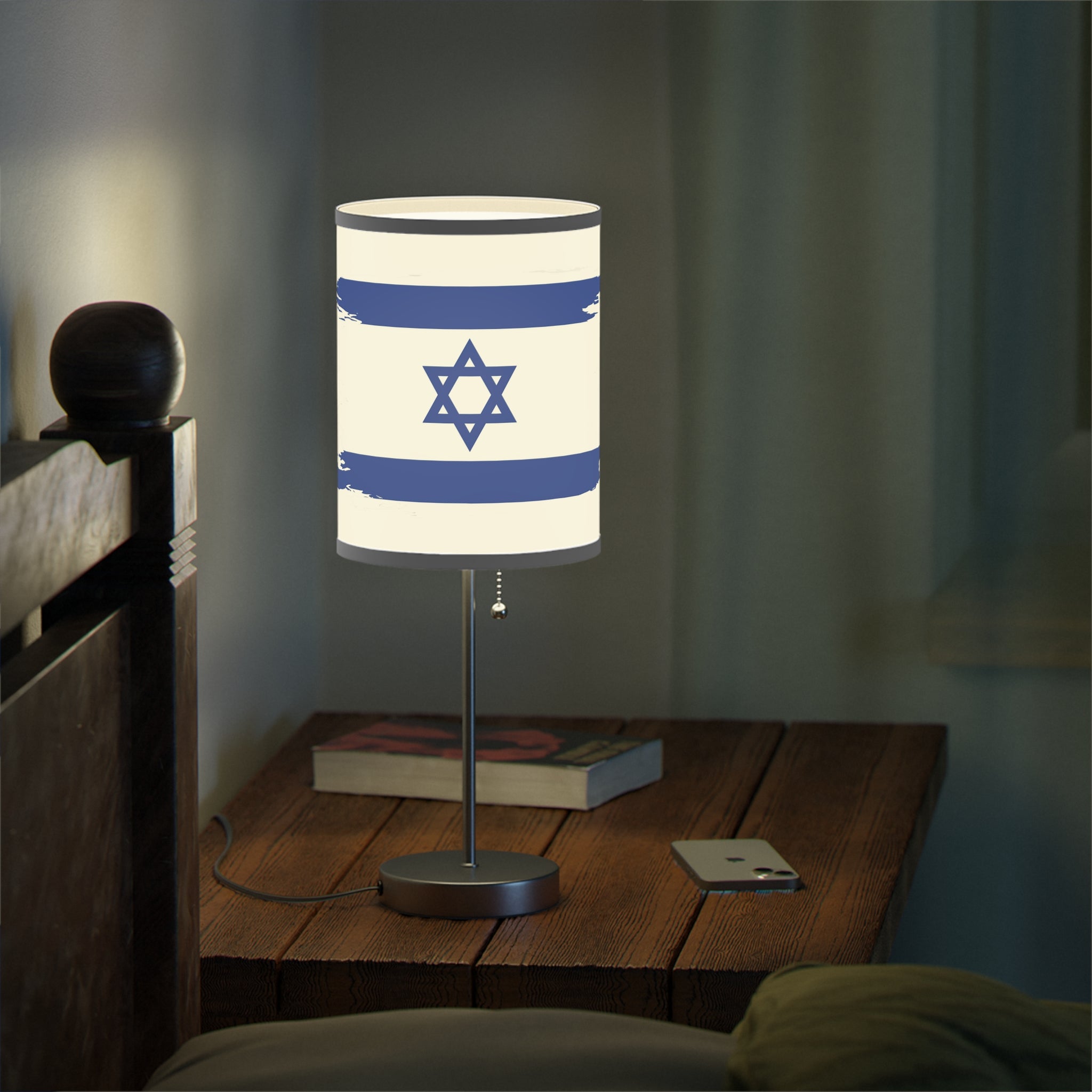 Israeli Flag Desk Lamp, Decorative Night Light, Home Office Decor, Unique Gift for Holidays, Modern Style Table Lamp