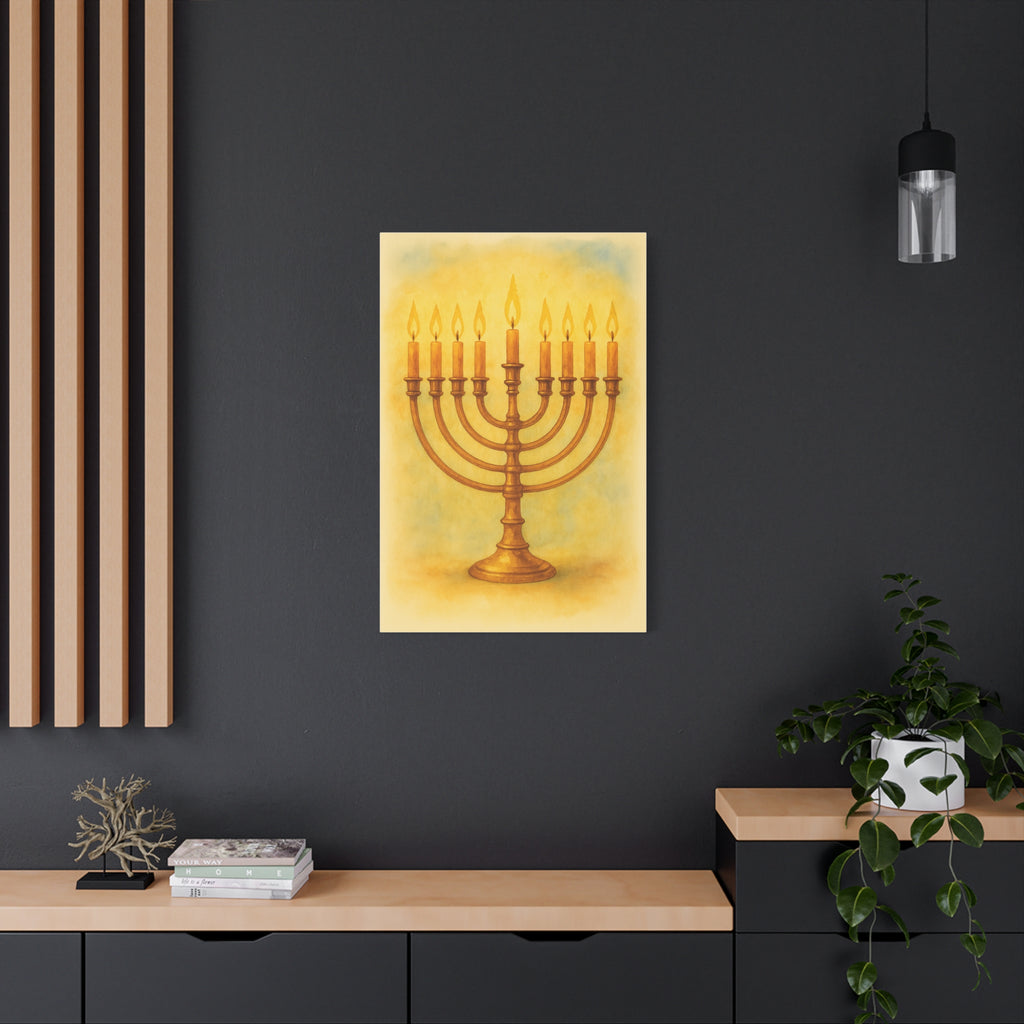Hanukkah Canvas Wall Art, Celebrate Faith, Jewish Home Decor, Holiday Decoration, Gift for Menorah Lovers